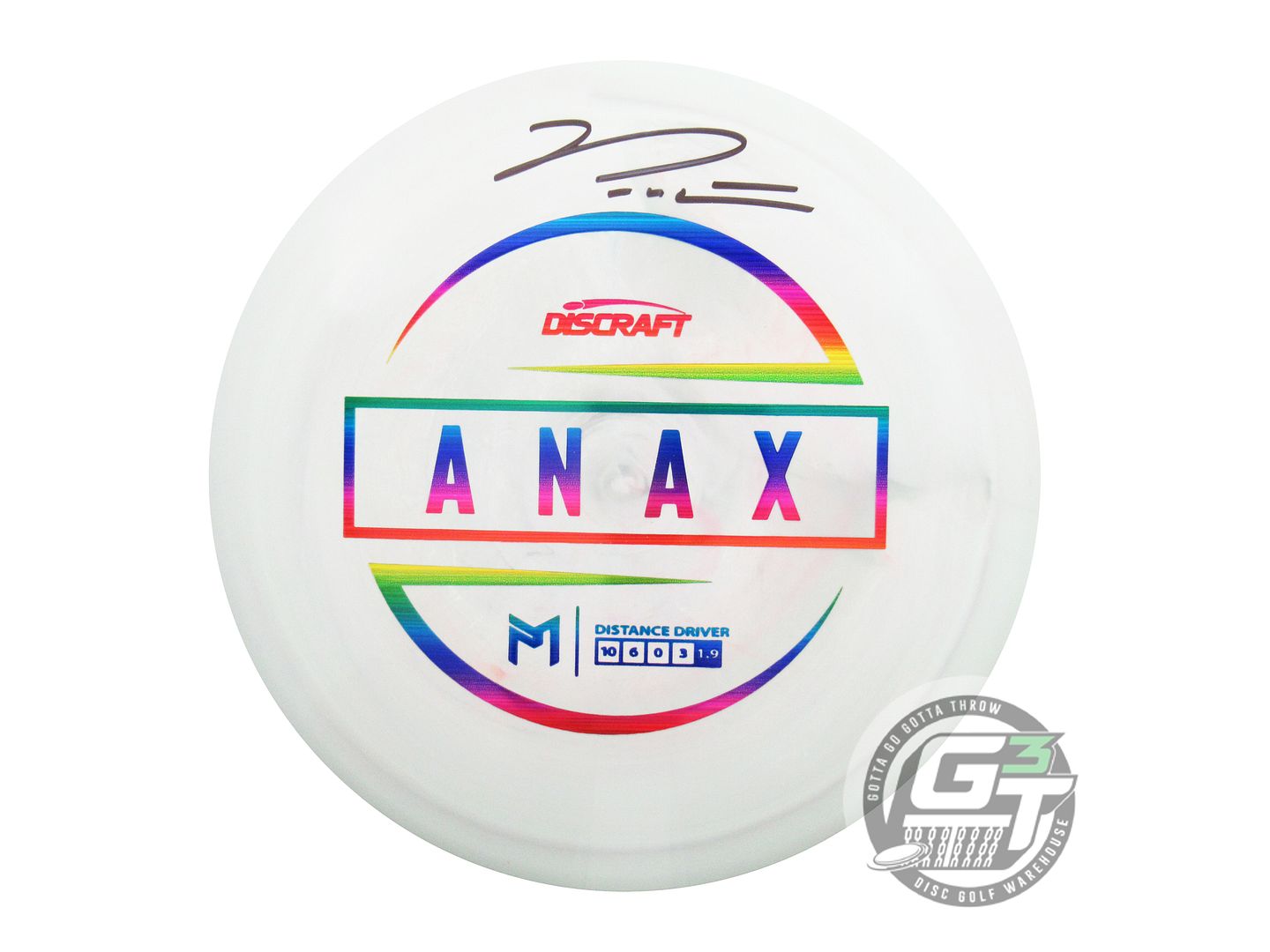 NOS Discraft [McBETH] SIGNED ESP Anax 175g Gray-Green Driver Golf Disc
