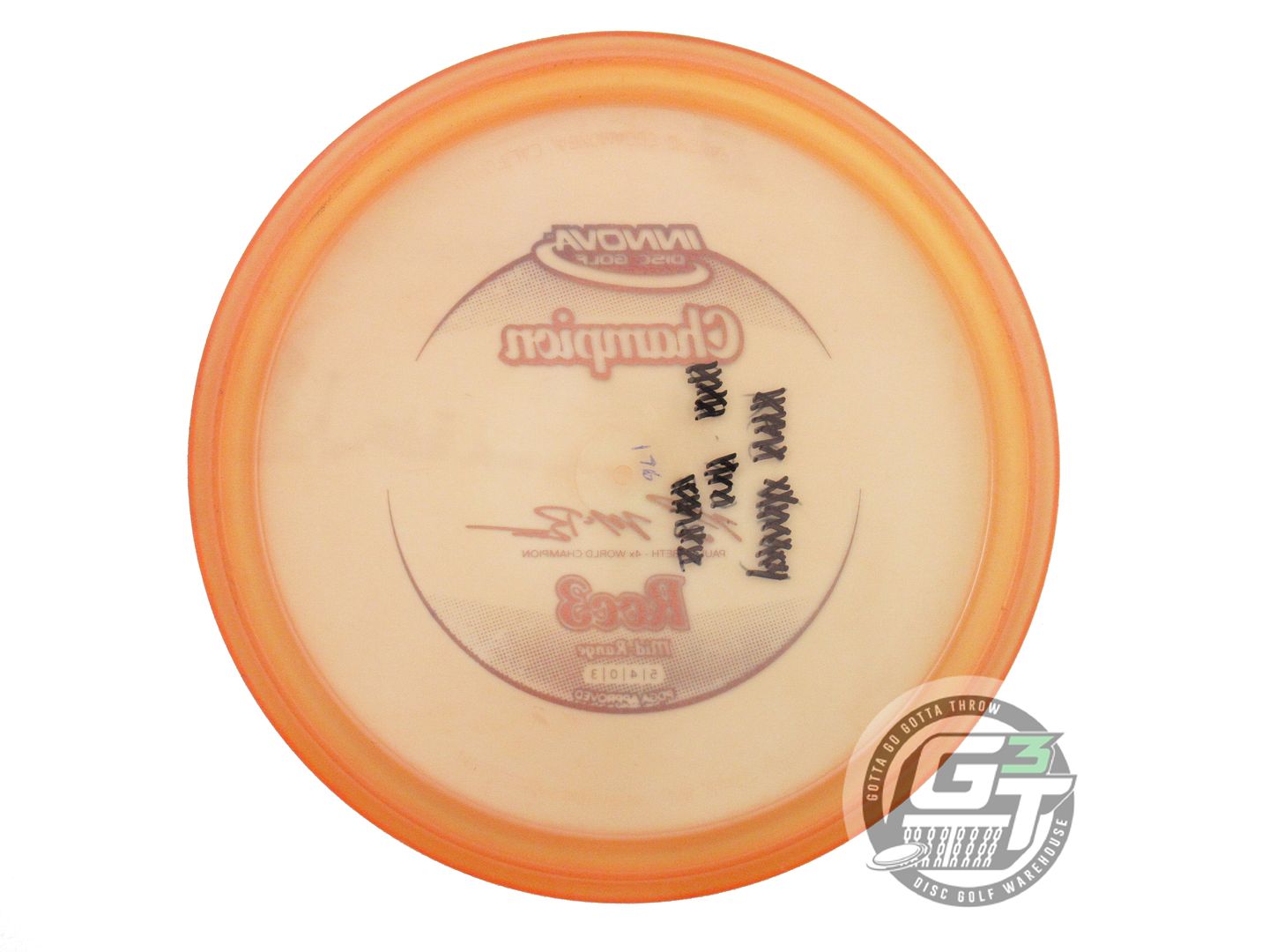USED Innova [McBETH 4X] Champion Roc3 176g Peach Blue Foil Midrange Golf Disc