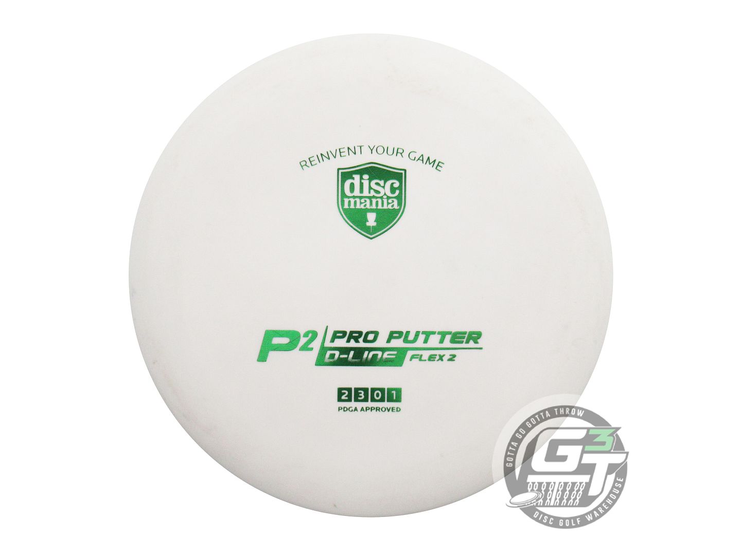 USED DiscMania D-Line Flex 2 P2 173g White Green Foil A Putter Golf Disc