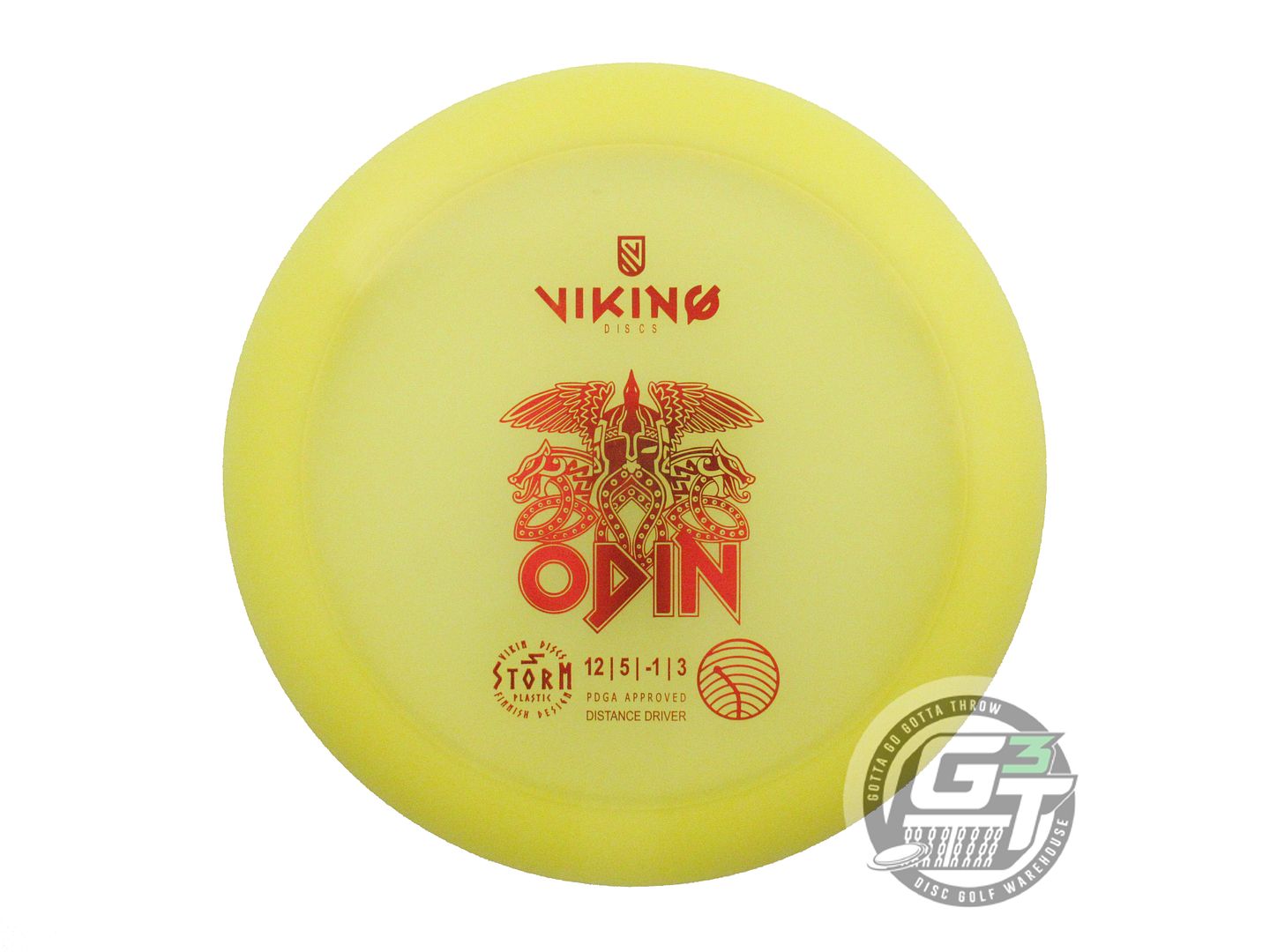 USED Viking Discs Storm Odin 176g Yellow Red Foil Distance Driver Golf Disc