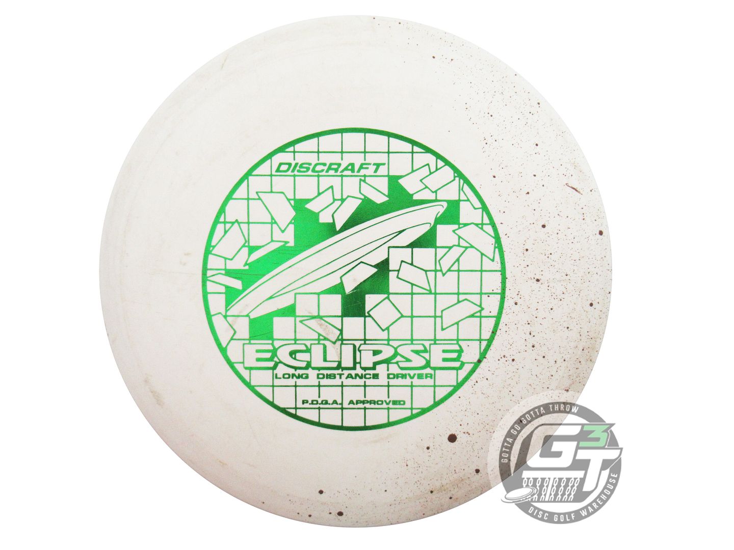 USED Discraft Pro D Eclipse 178g White Green Foil Fairway Driver Golf Disc