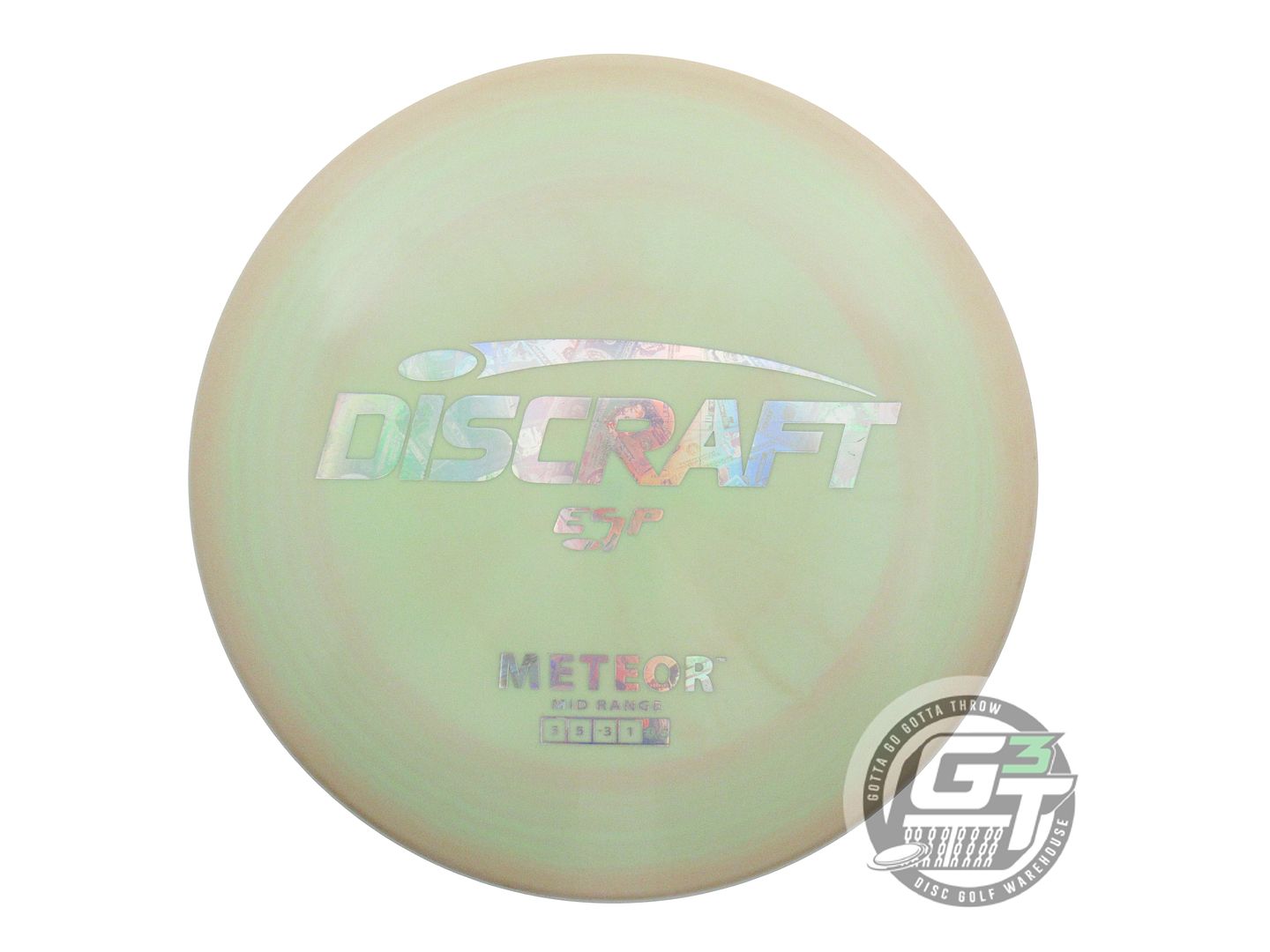 USED Discraft ESP Meteor 178g Peach-Lime Money Foil Midrange Golf Disc