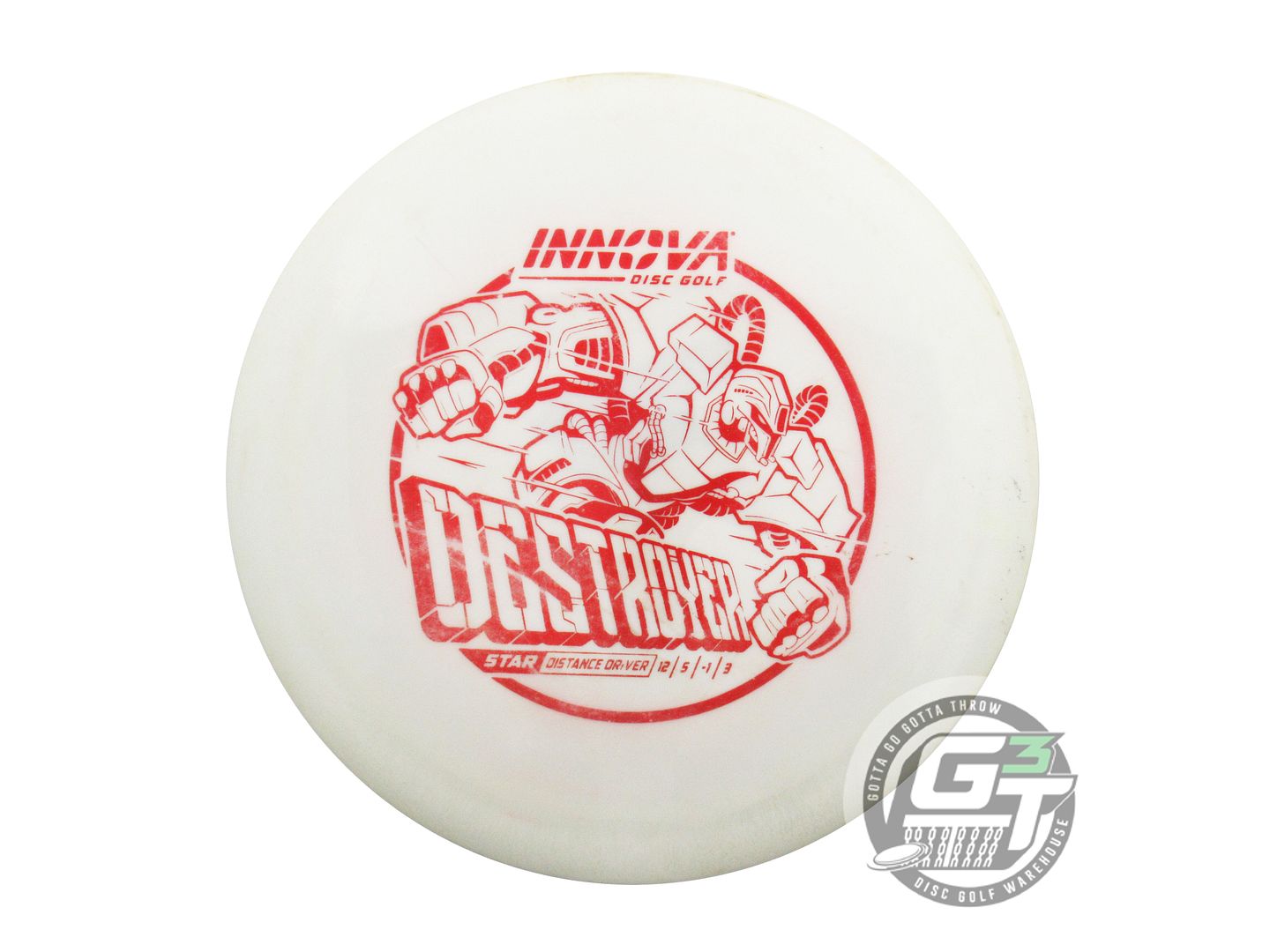 USED Innova Star Destroyer 160g White Red Foil Distance Driver Golf Disc