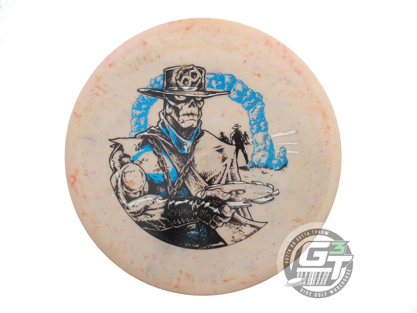 USED Infinite SKULBOY Splatter S-Blend Tomb 175g Peach Blue Foil Putter Disc