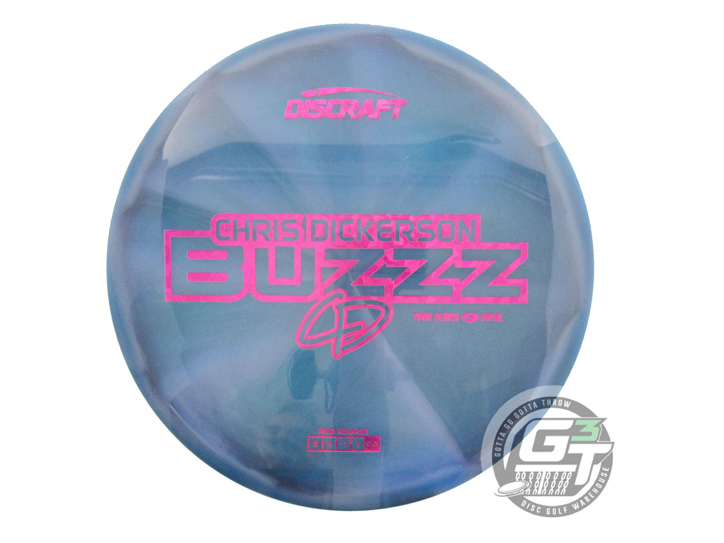 USED Discraft [DICKERSON] Z Swirl Buzzz 178g Blue Pink Shatter Midrange Disc