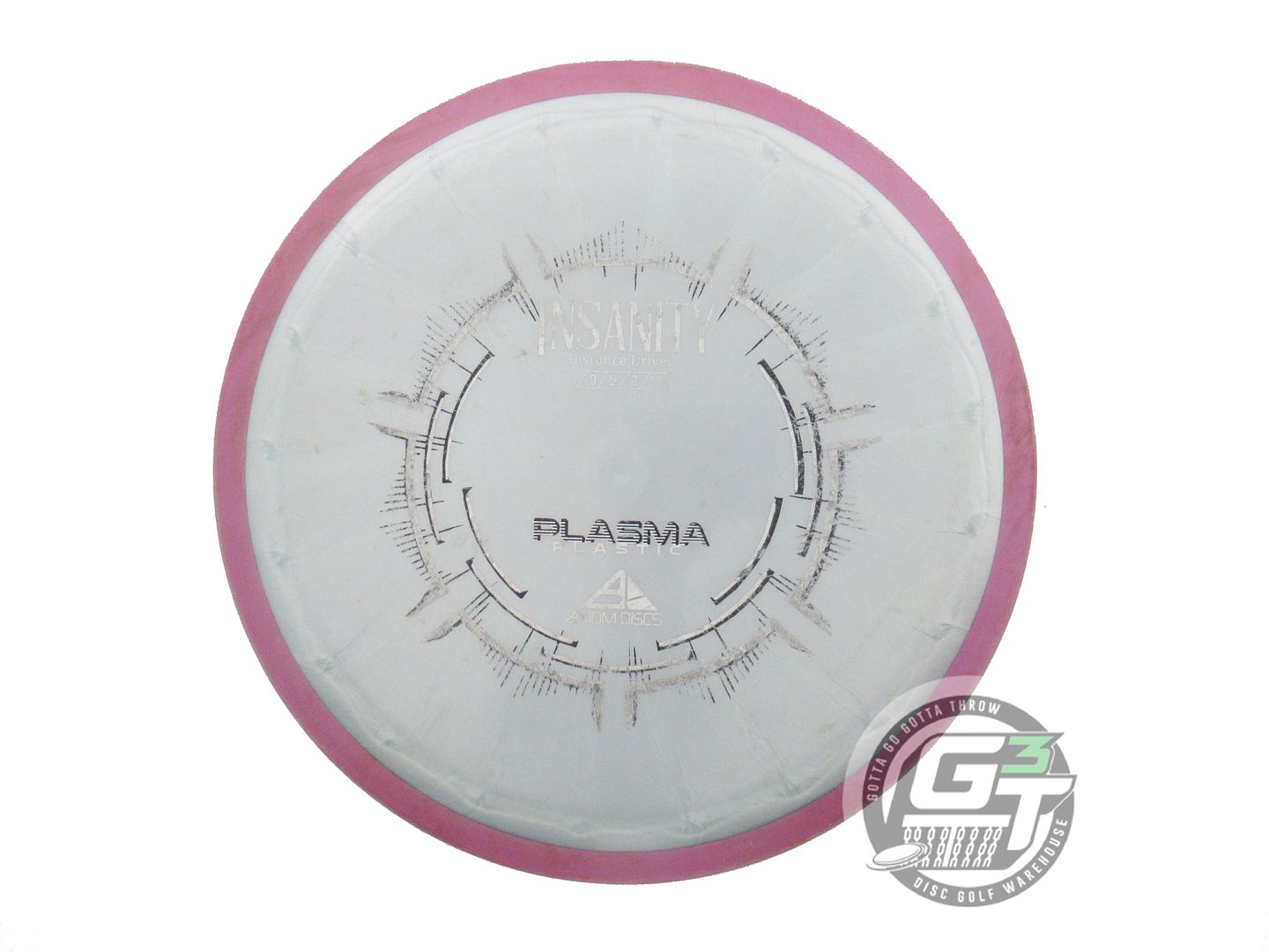 USED Axiom Discs Plasma Insanity 173g Silver Pink Rim Distance Driver Golf Disc