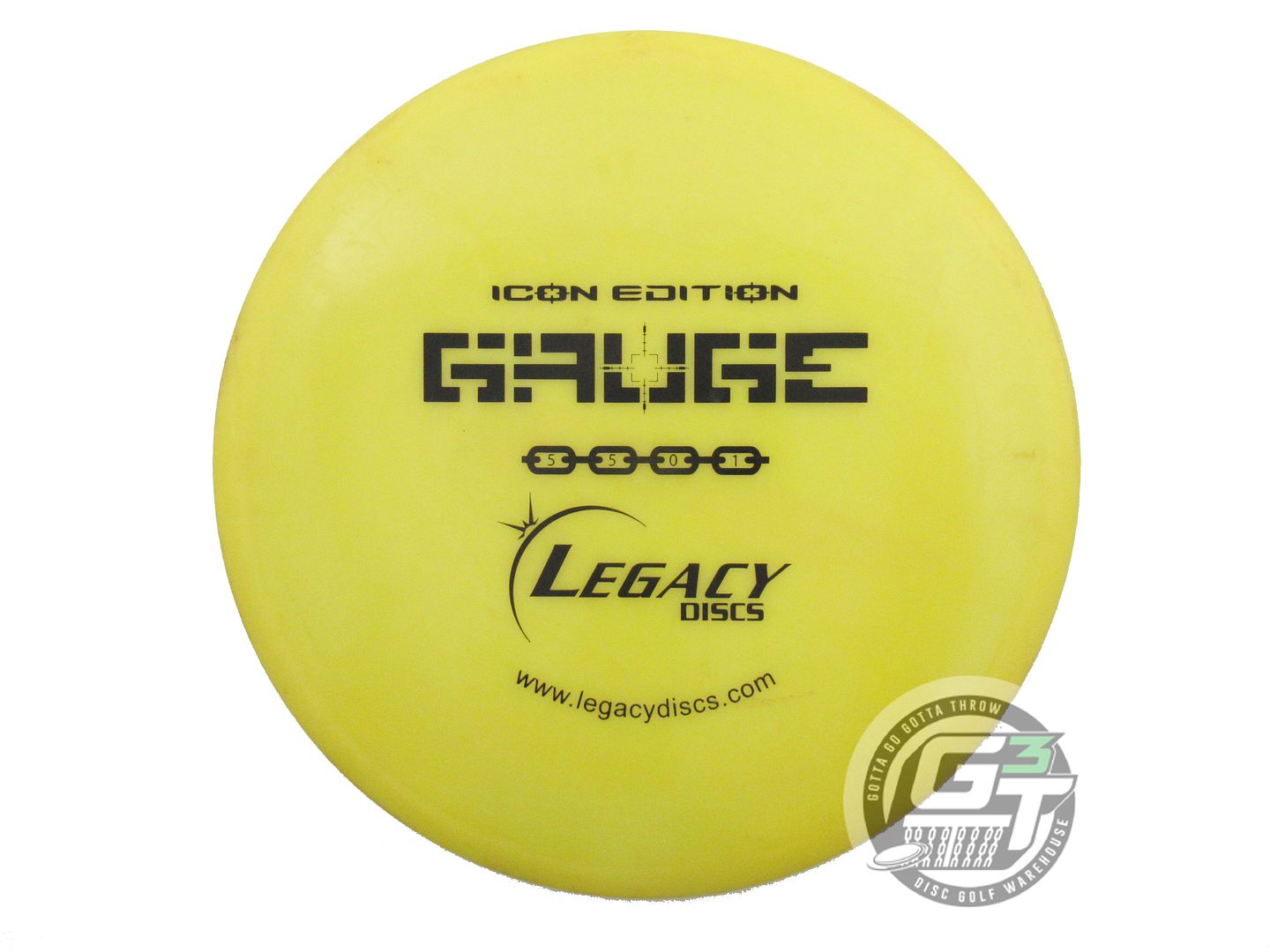 USED Legacy Discs Icon Gauge 177g Yellow Black Stamp Midrange Golf Disc