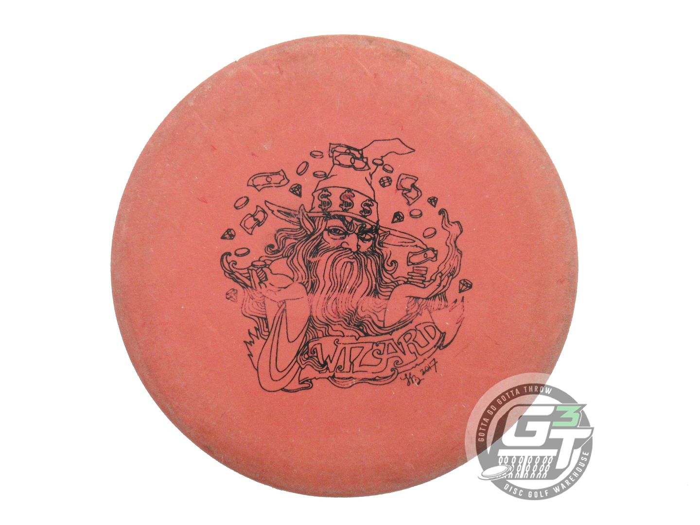 USED Gateway Money $$$ Wizard 175g Pink Black Stamp Putter Golf Disc