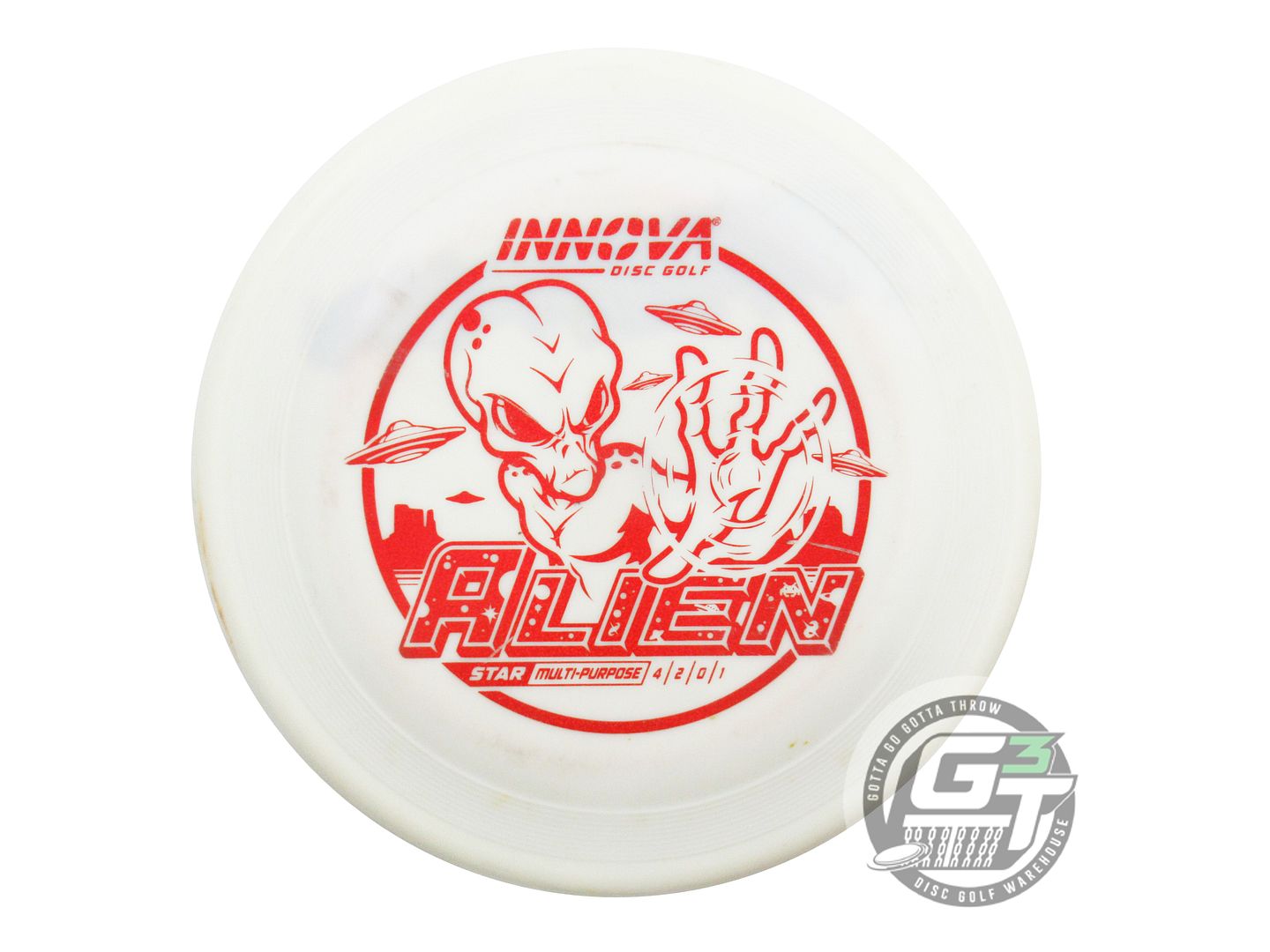 USED Innova Star Alien 172g White Red Glitter Foil Putter Golf Disc