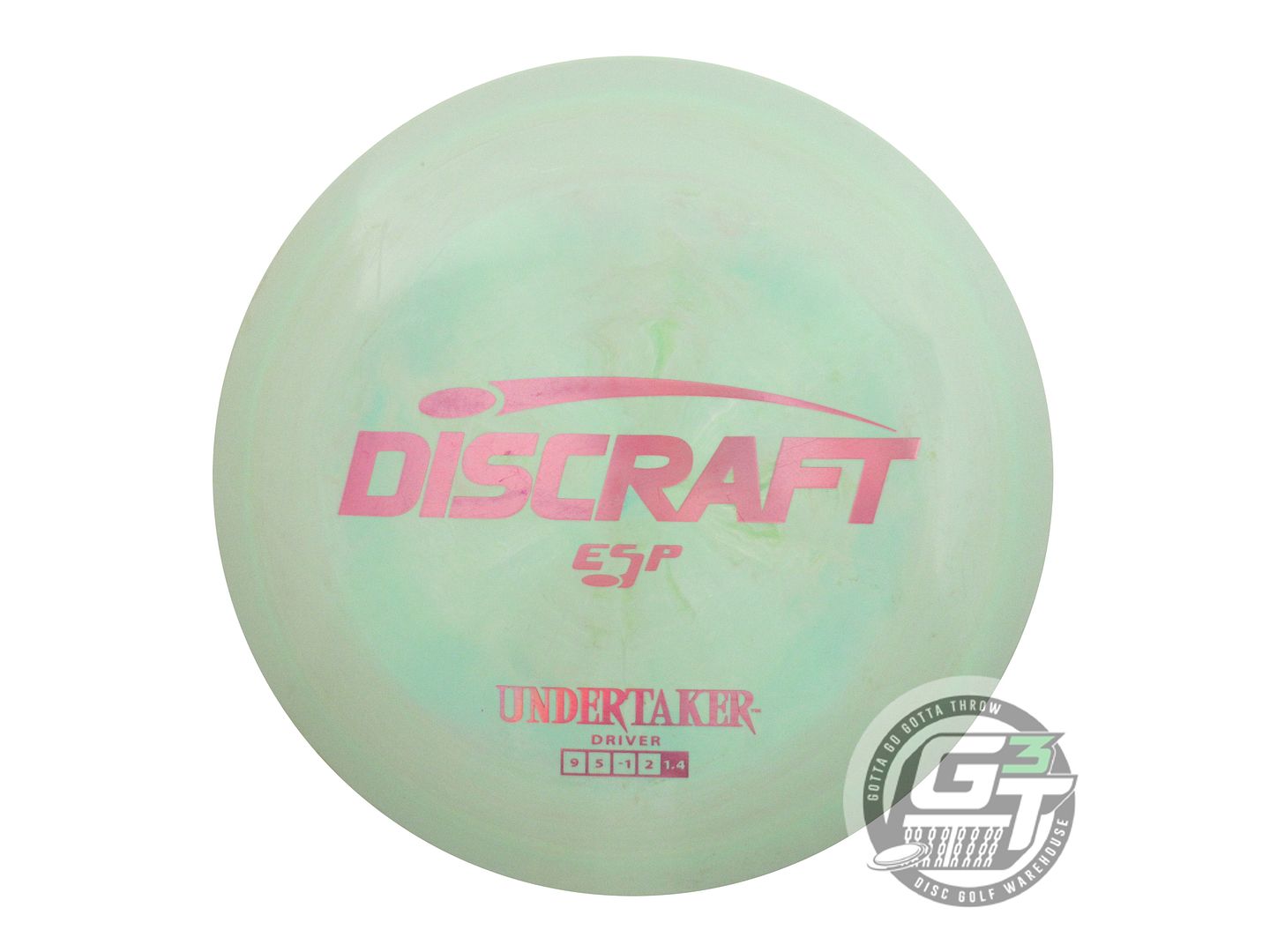 USED Discraft ESP Undertaker 176g Lime Pink Holo Foil Distance Driver Golf Disc