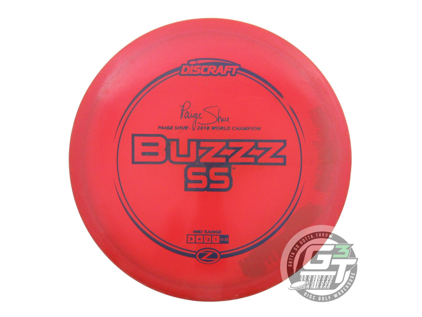 USED Discraft [SHUE] Z Buzzz SS 174g Red Blue Stamp Midrange Golf Disc