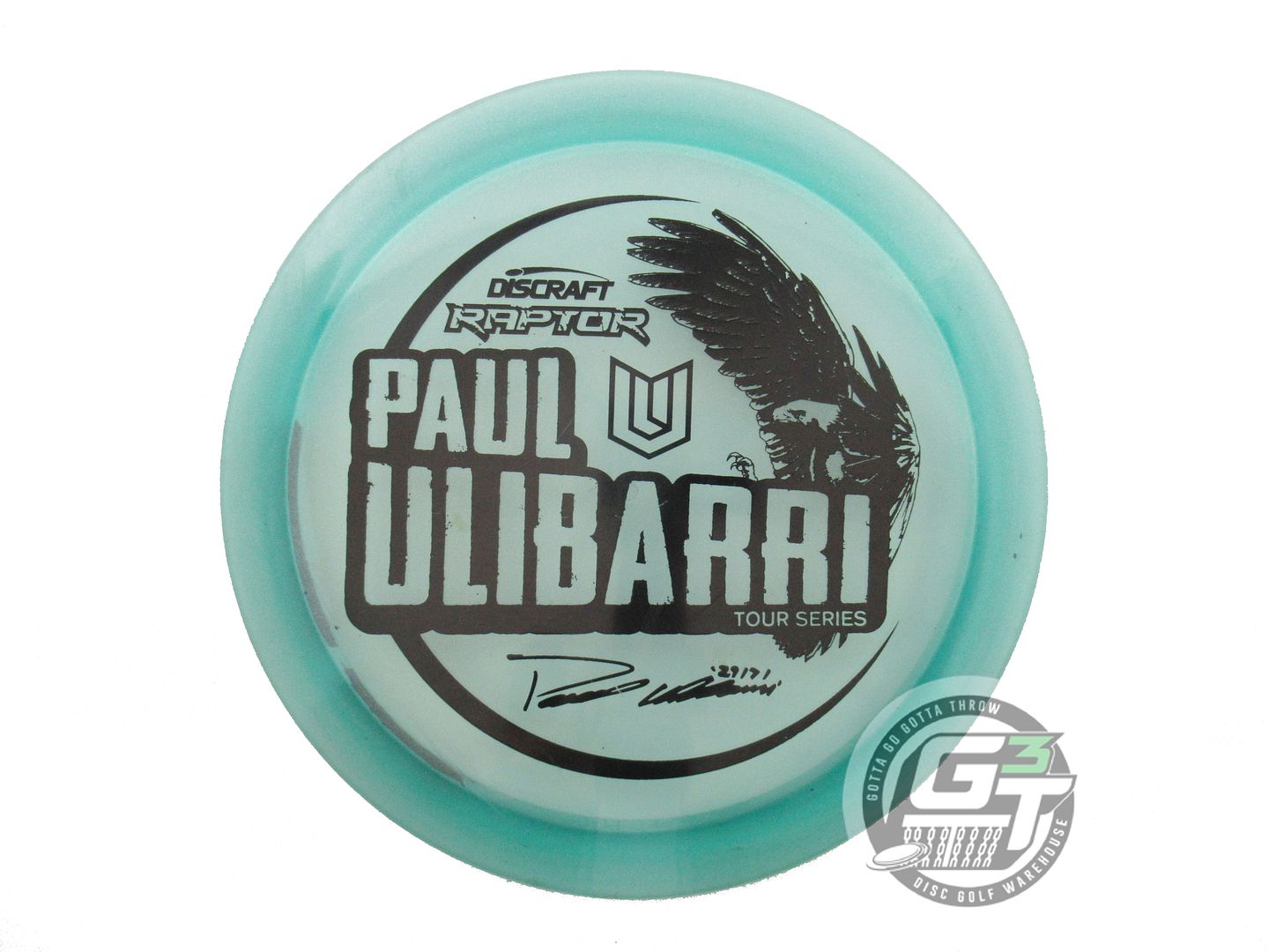USED Discraft [ULIBARRI] Metallic Z Raptor 176g Teal Black Stamp Driver Disc