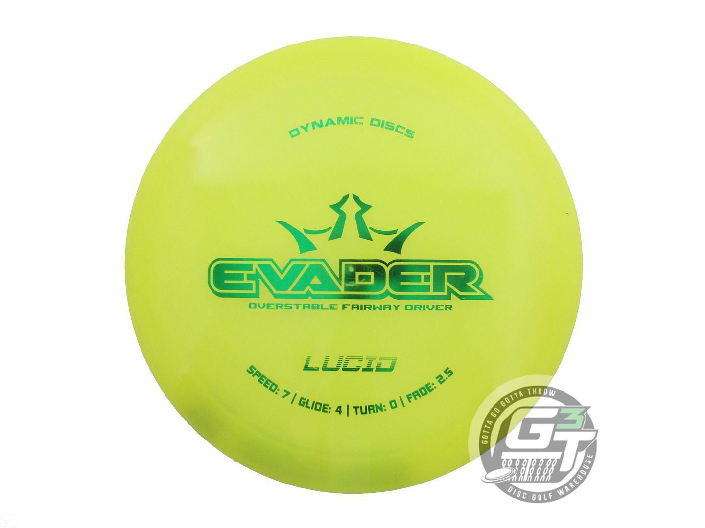USED Dynamic Discs Lucid Evader 170g Yellow Green Foil Fairway Driver Golf Disc