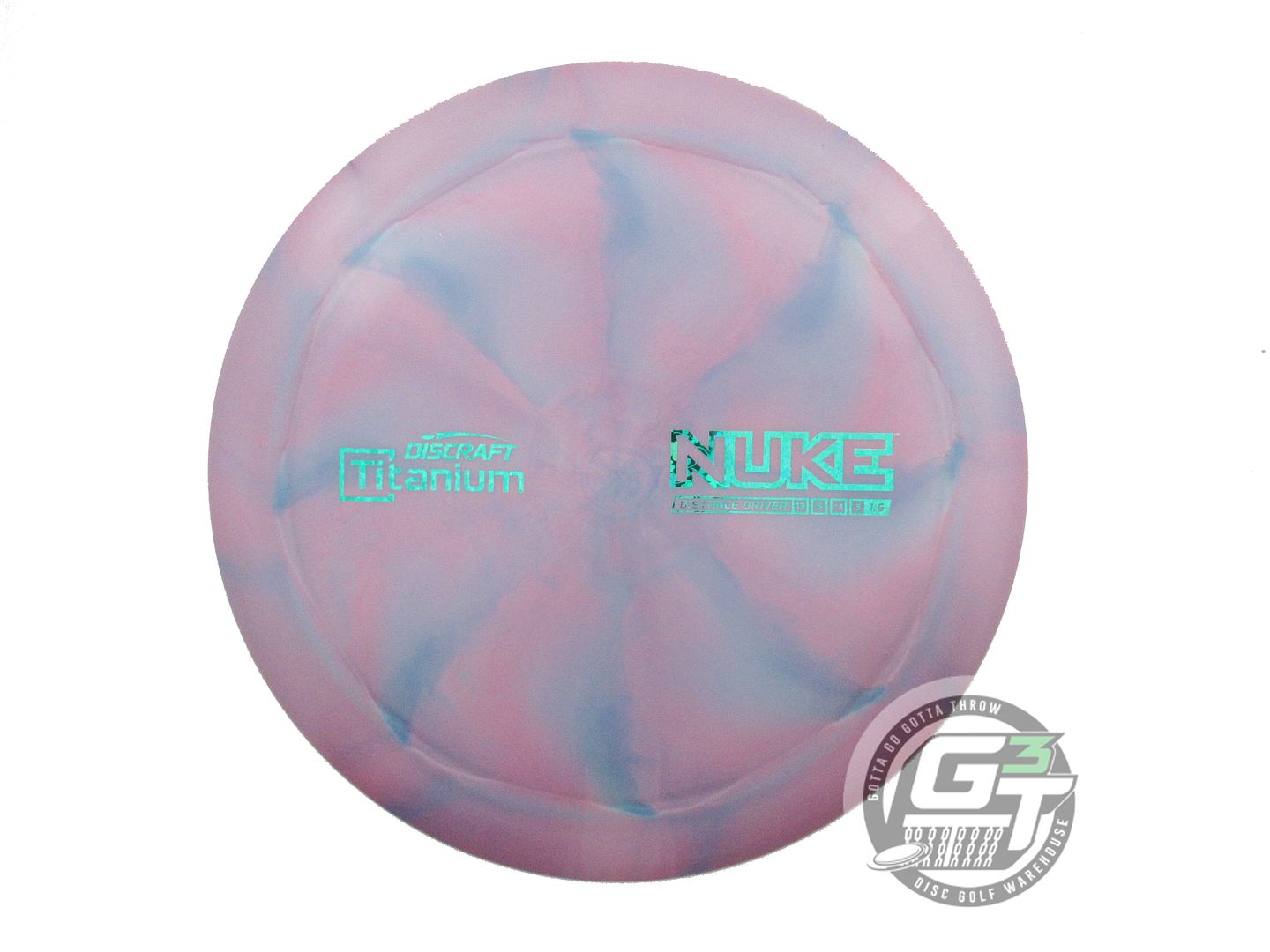 USED Discraft Titanium Nuke 175g Pink-Blue Distance Driver Golf Disc