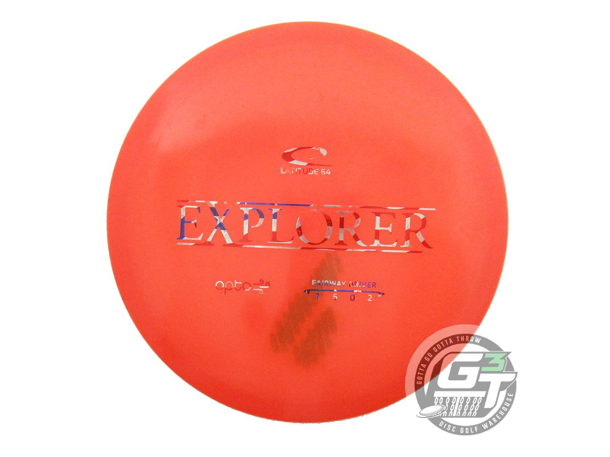 USED Latitude 64 Opto AIR Explorer 164g Orange Flag Foil Distance Driver Disc