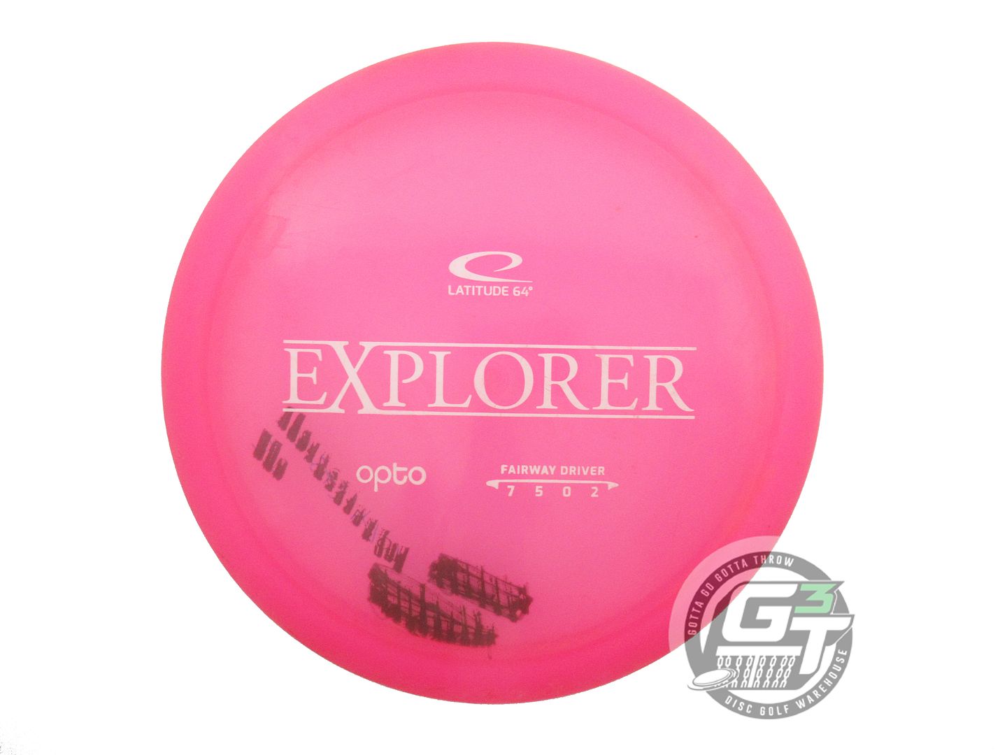 USED Latitude 64 Opto Explorer 169g Pink White Stamp Distance Driver Golf Disc