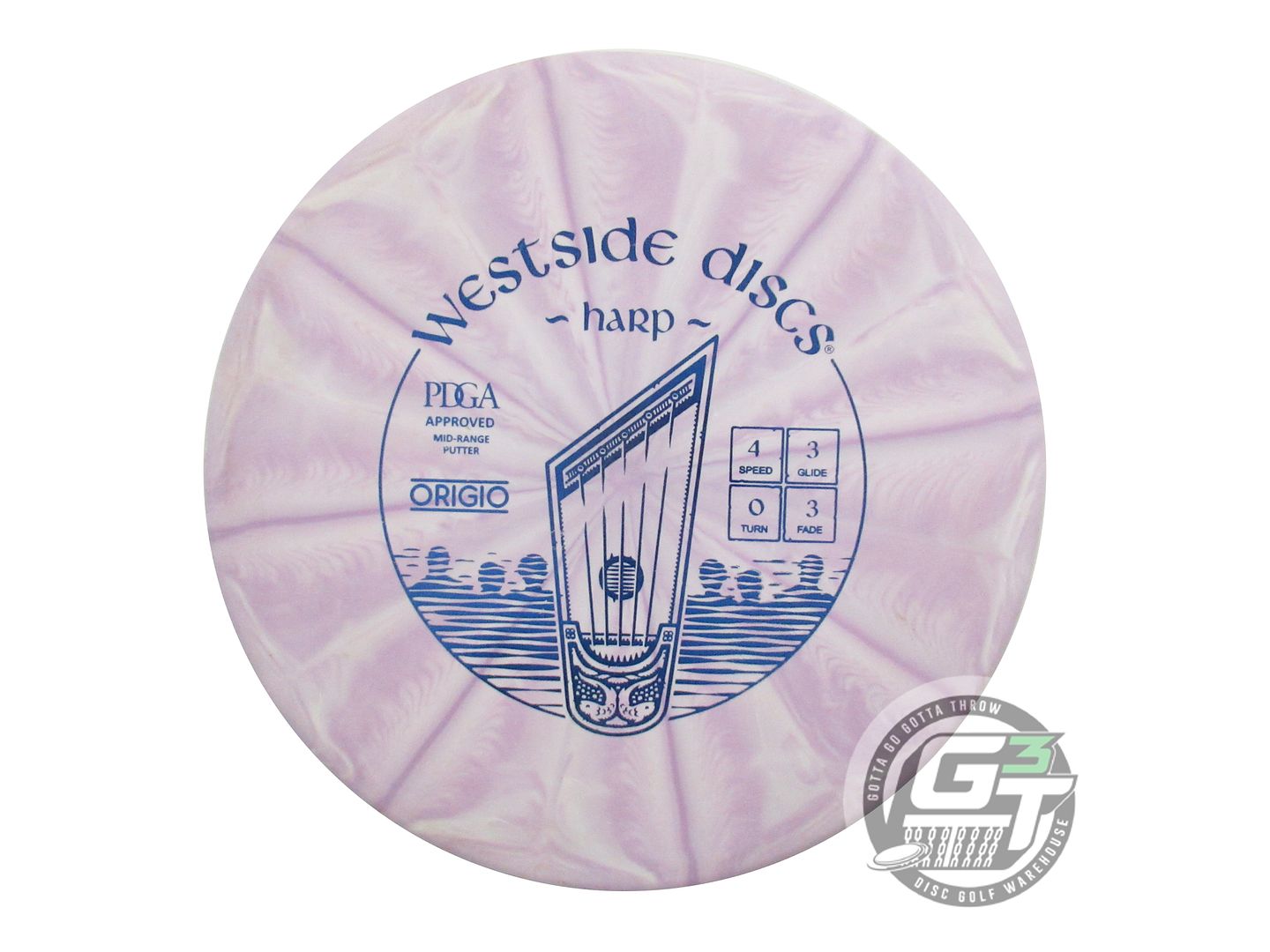 USED Westside Discs Origio Burst Harp 175g Lilac Blue Foil Putter Golf Disc
