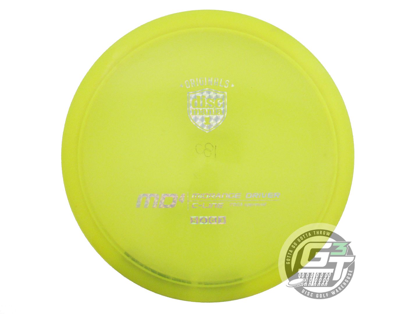 USED DiscMania C-Line MD4 180g Yellow Silver Prism Foil Midrange Golf Disc