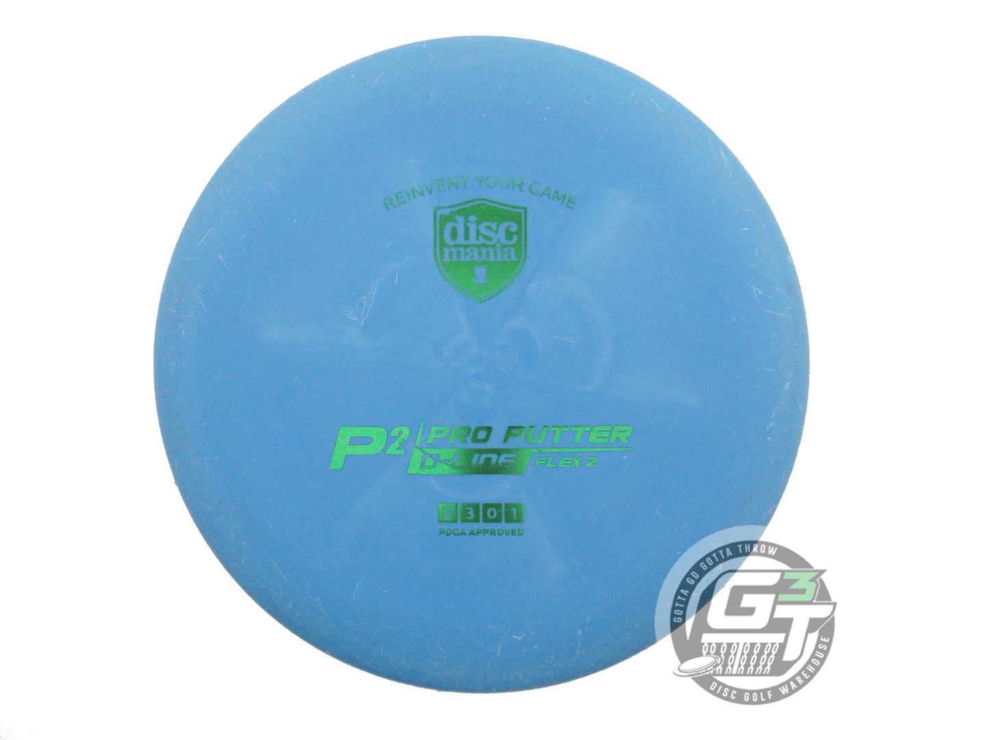 USED DiscMania D-Line Flex 2 P2 174g Blue Green Foil Putter Golf Disc