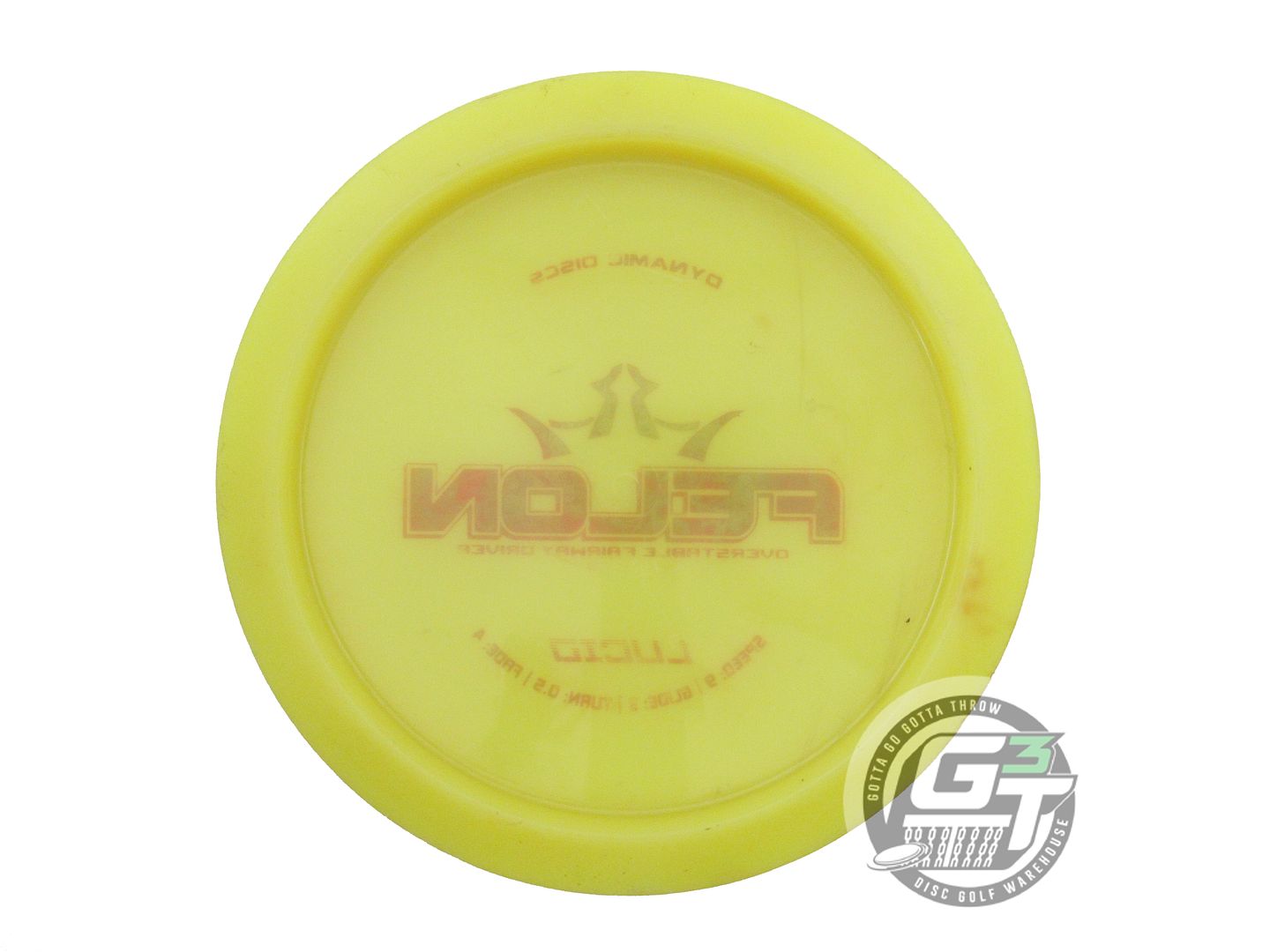 USED Dynamic Discs Lucid Felon 175g Yellow Magenta Foil Fairway Driver Golf Disc