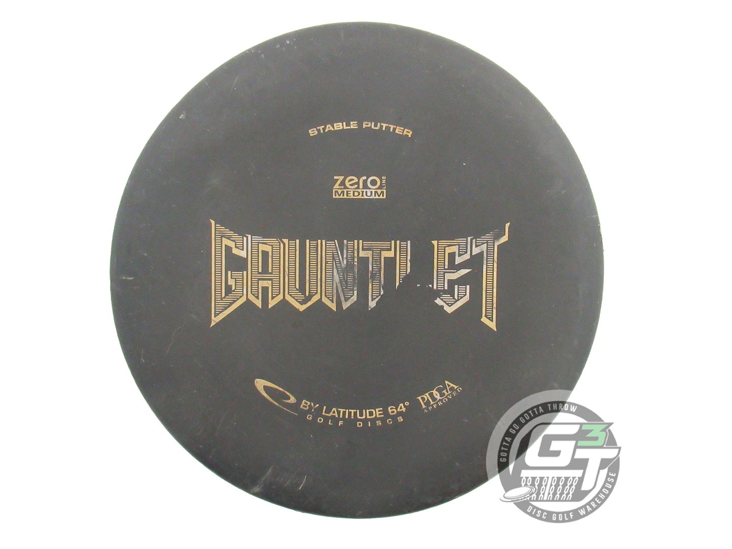 USED Latitude 64 Zero Medium Gauntlet 175g Black Gold Stamp Putter Golf Disc
