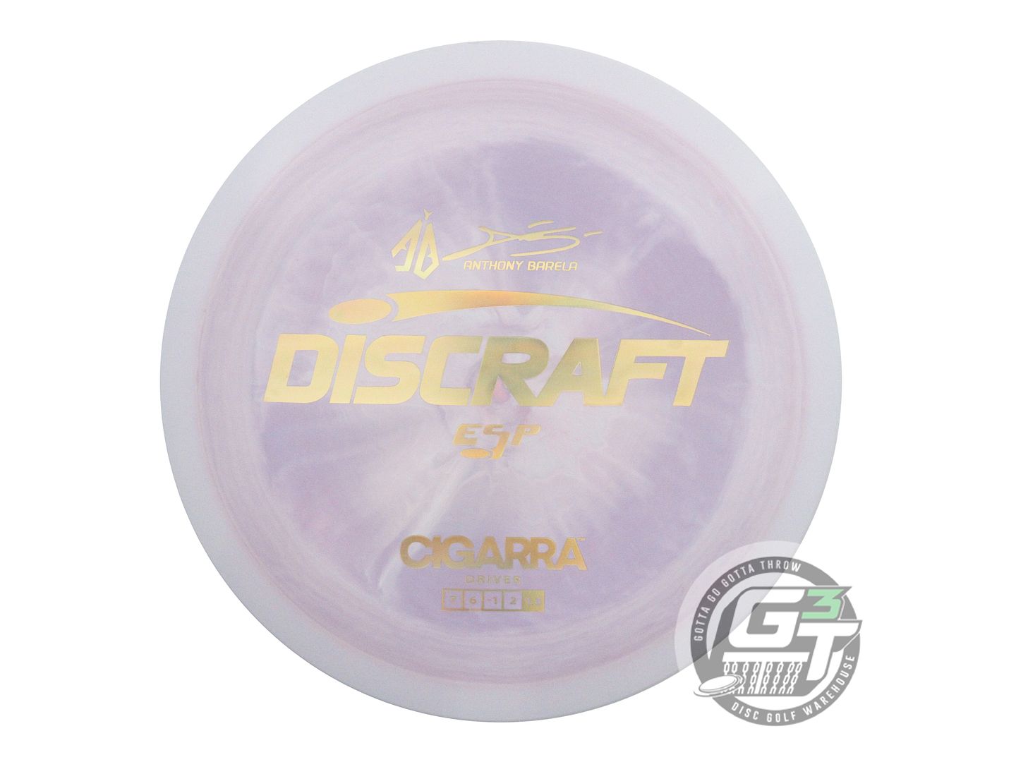 USED Discraft [BARELA] ESP Cigarra 177g Lilac Gold Holo Foil Fairway Driver Disc