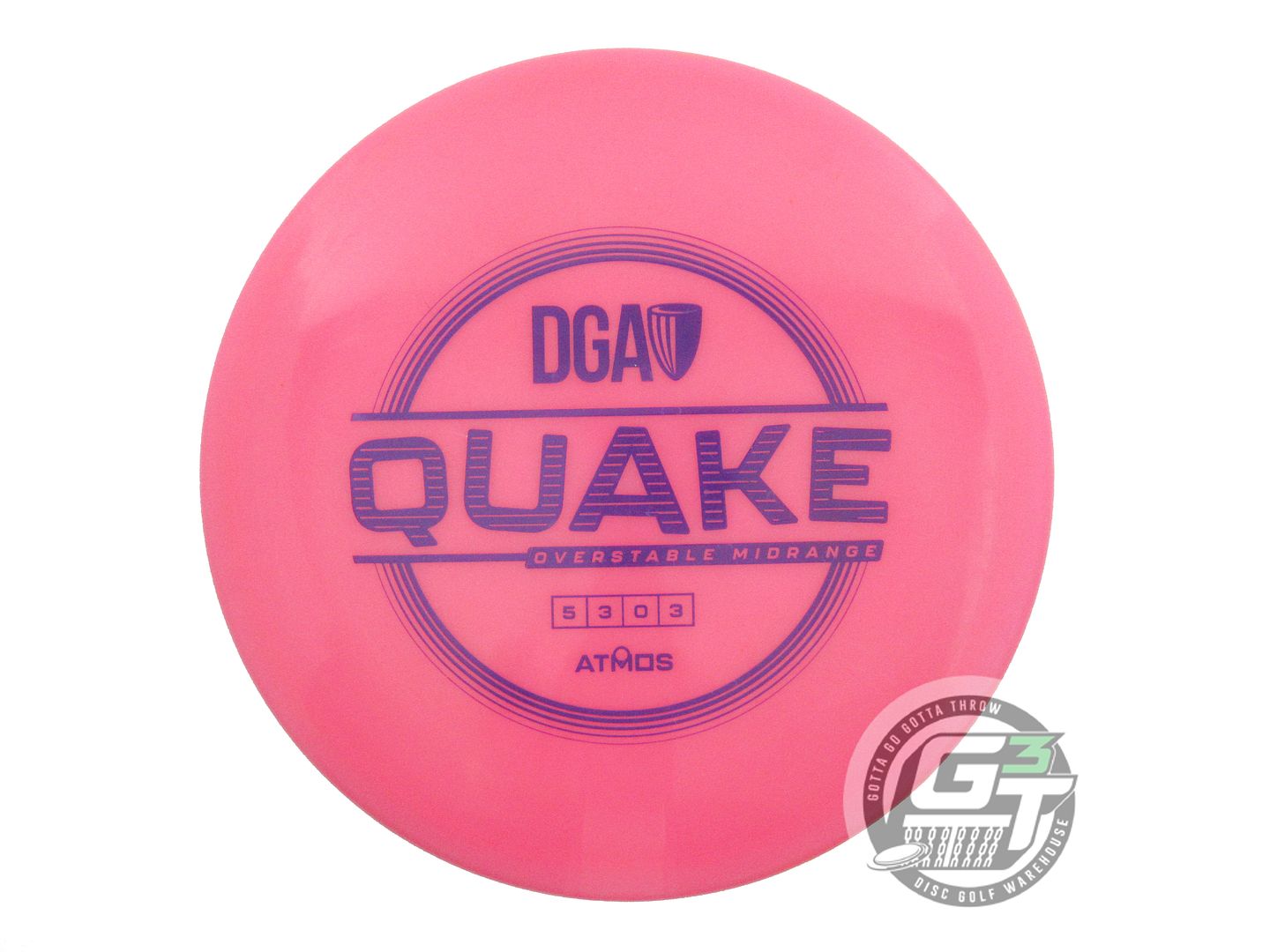 USED DGA Atmos Quake 174g Pink Purple Stamp Midrange Golf Disc