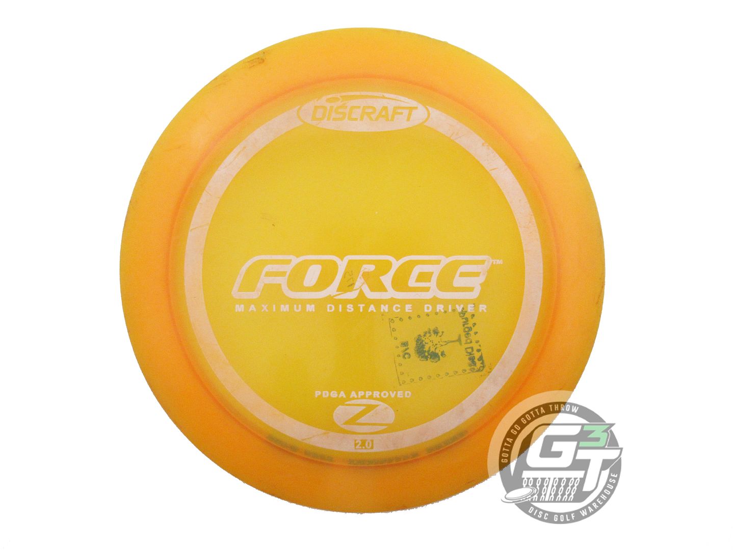 USED Discraft Z Force 175g Marigold White Stamp Distance Driver Golf Disc