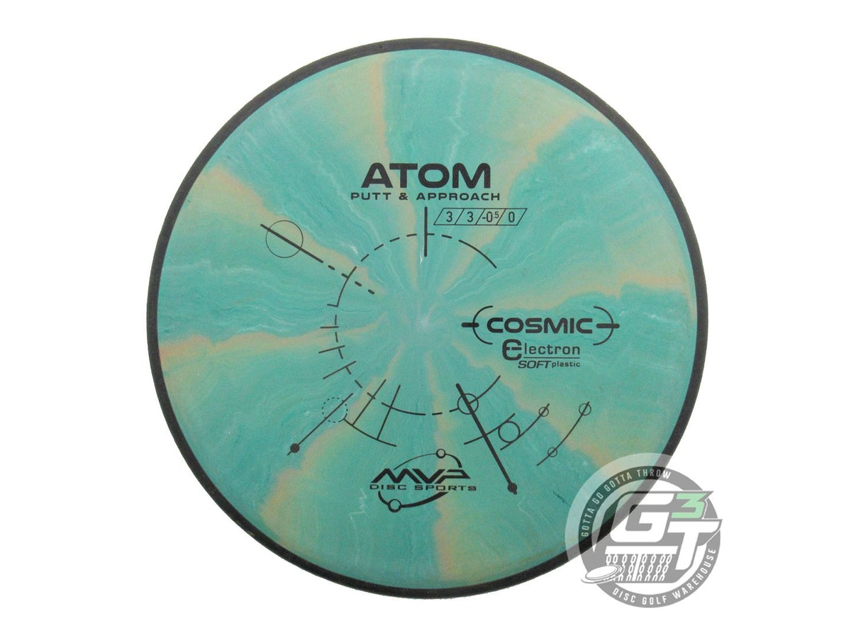 USED MVP Disc Sports Cosmic Electron Soft Atom 167g Green-Peach Putter Golf Disc