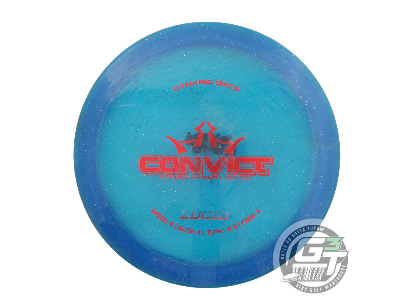 USED Dynamic Discs Lucid Convict 174g Blue Red Foil Distance Driver Golf Disc