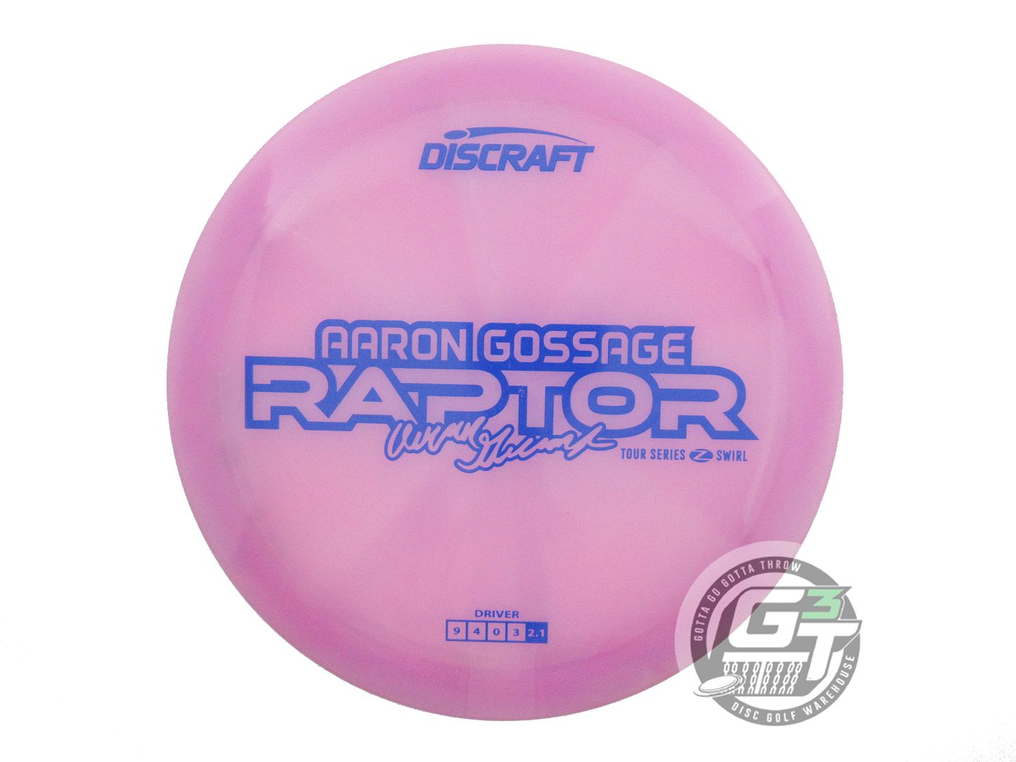 USED Discraft [GOSSAGE] Z Swirl Raptor 175g Pink Blue Stamp Distance Driver Disc