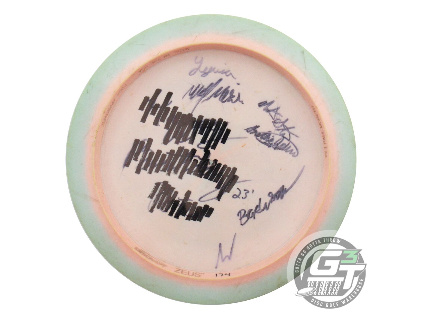 USED Discraft [McBETH] ESP Zeus 174g Seafoam-Lt. Pink Black Stamp Driver Disc