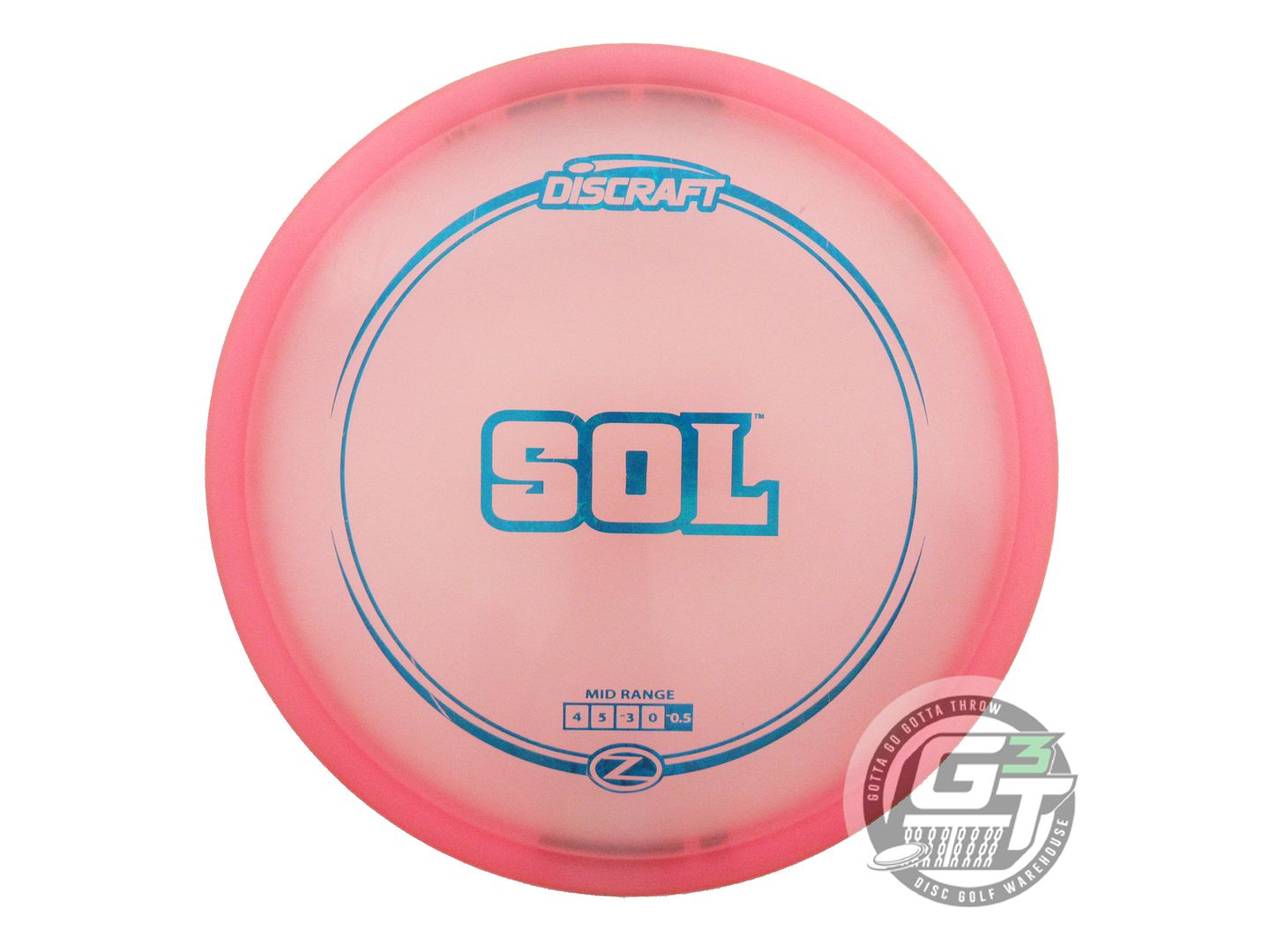 USED Discraft Z Sol 172g Pink Blue Foil Midrange Golf Disc