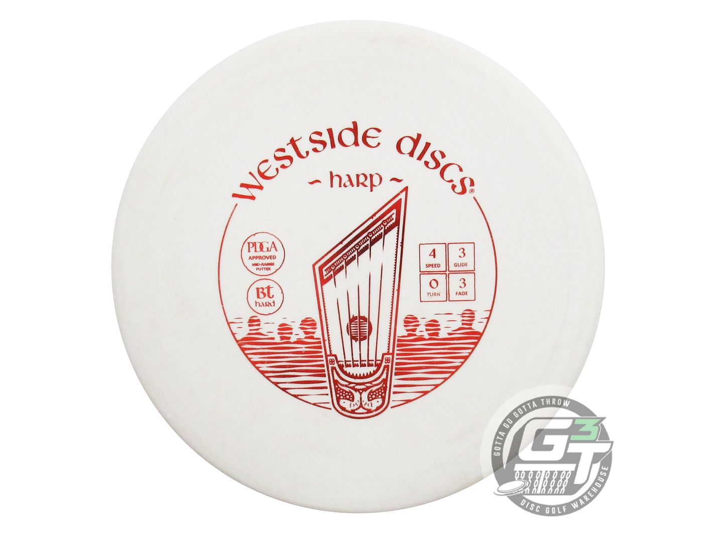 USED Westside Discs BT Hard Harp 175g White Red Foil Putter Golf Disc