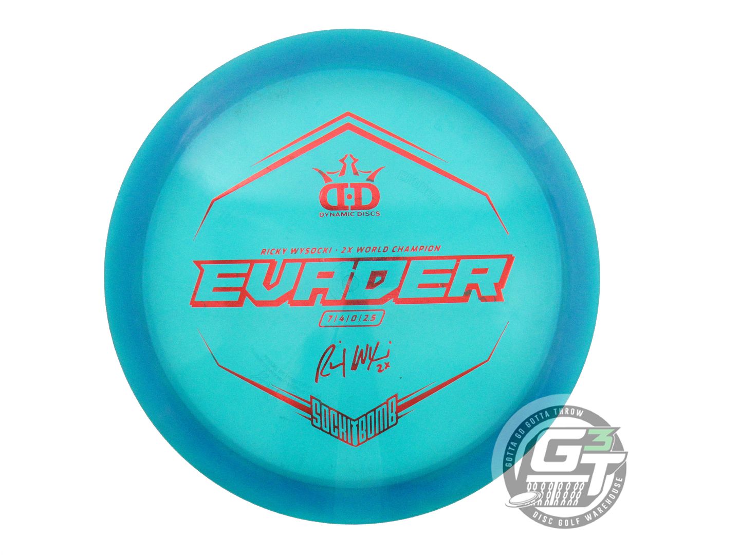 USED Dynamic Discs LE [WYSOCKI] Lucid Evader 173g Blue Red Foil A Driver Disc