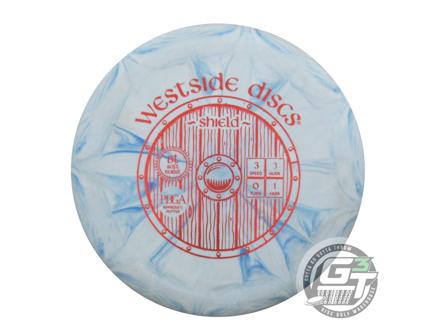 USED Westside Discs BT Soft Burst Shield 174g Blue Red Foil Putter Golf Disc