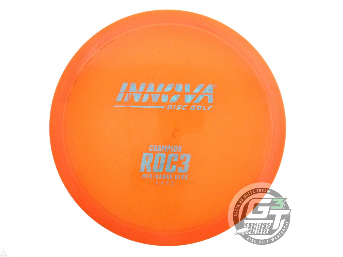 USED Innova Champion Roc3 168g Orange Teal Shatter Foil Midrange Golf Disc