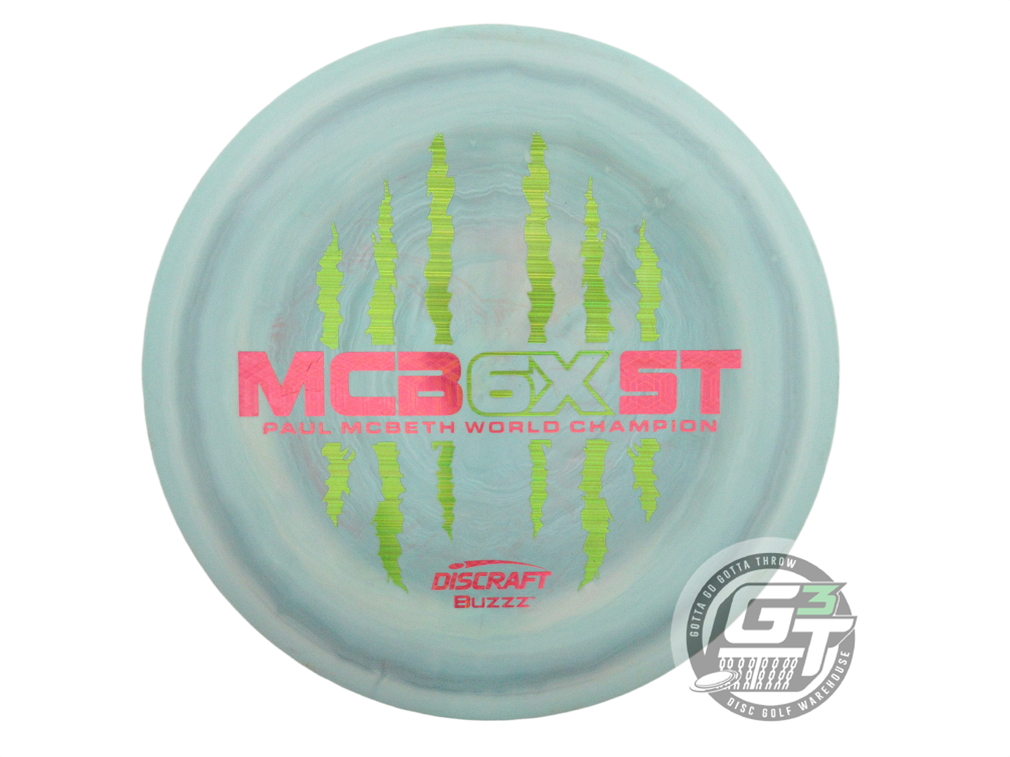 USED Discraft 6X McBEAST ESP Buzzz 177g Seafoam Lime Laser Foil Midrange Disc