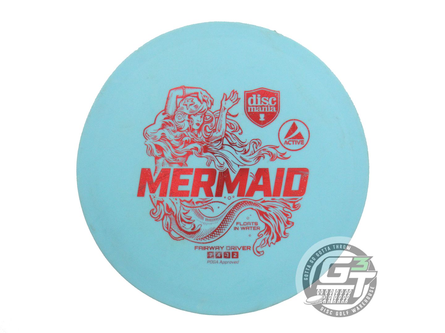 USED DiscMania Active Base Mermaid 157g Teal Red Foil Fairway Driver Golf Disc