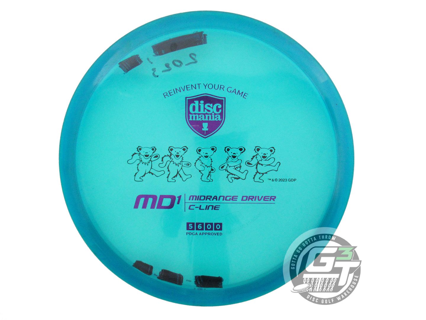 USED DiscMania GRATEFUL DEAD C-Line MD1 179g Teal Purple Foil Midrange Golf Disc