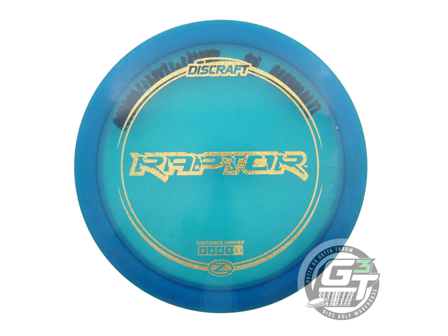 USED Discraft Z Raptor 173g Blue Gold Star Foil Distance Driver Golf Disc