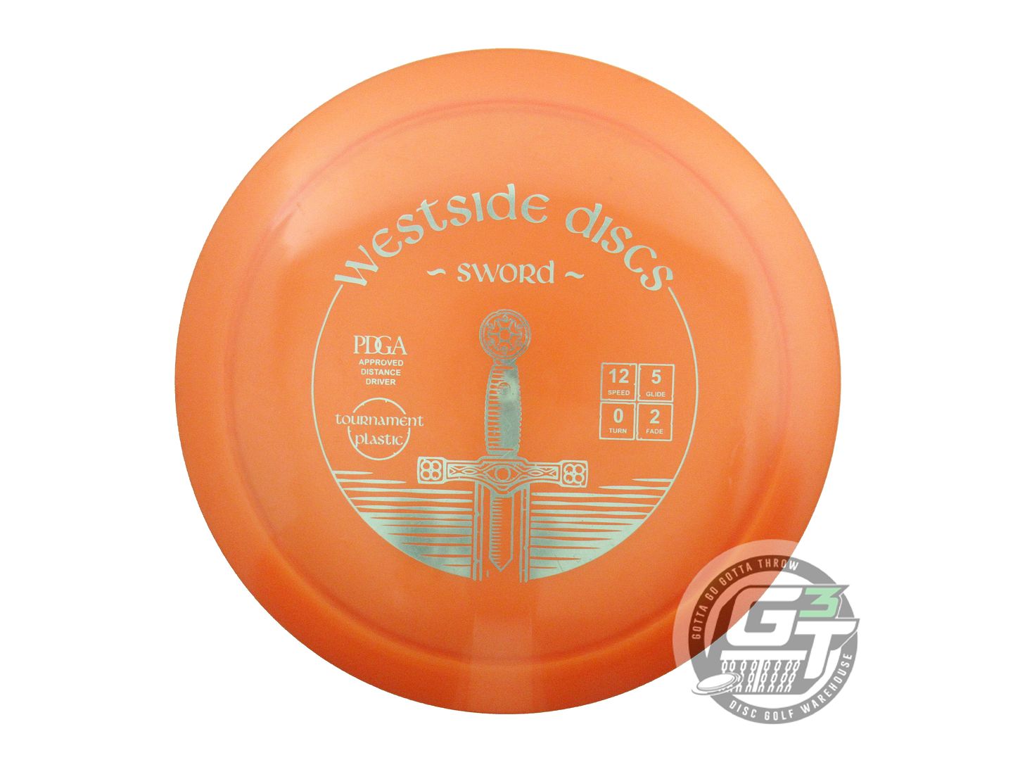 USED Westside Discs Tournament Sword 172g Orange Silver Foil Driver Golf Disc