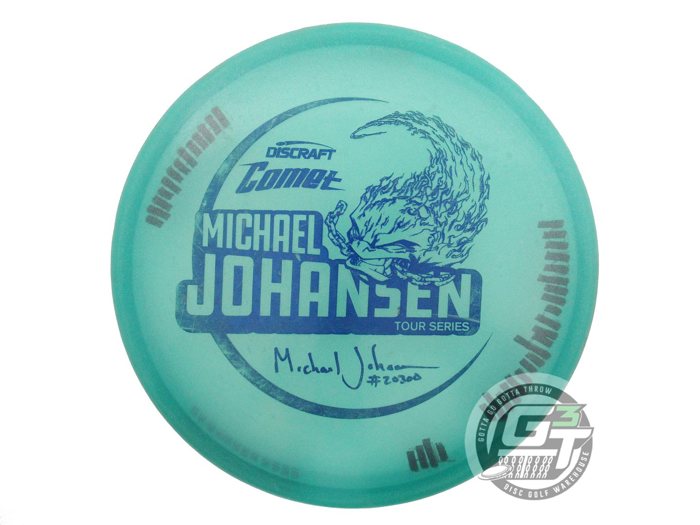 USED Discraft [JOHANSEN] Metallic Z Comet 184g Teal Blue Foil Midrange Golf Disc