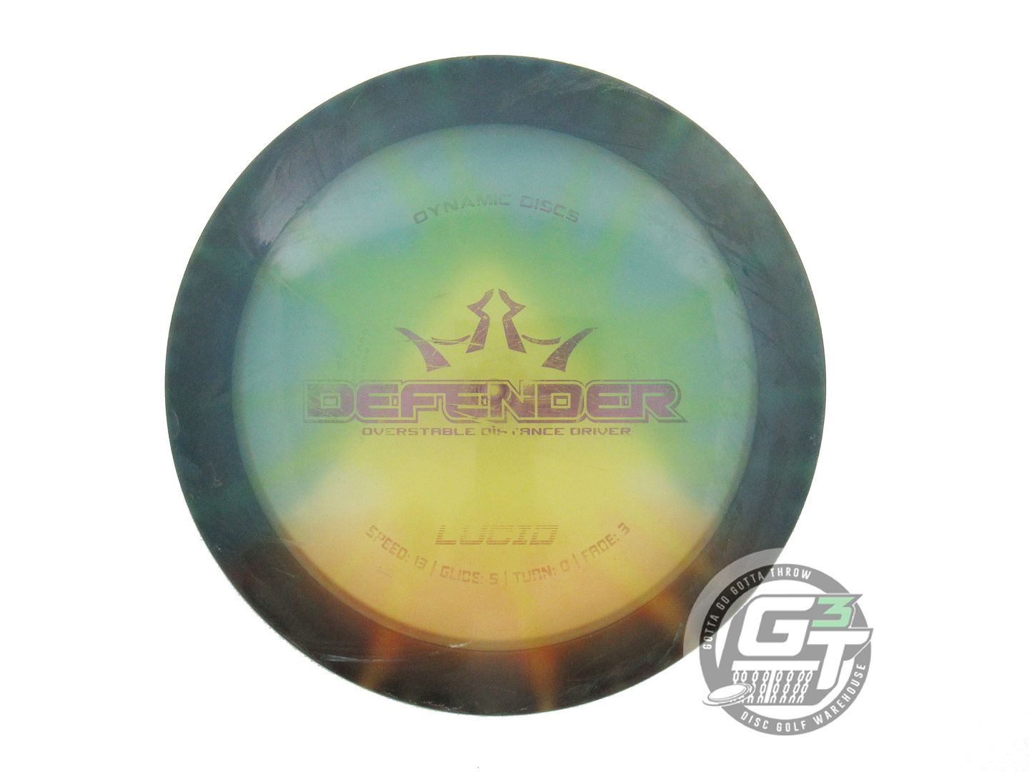USED Dynamic Discs MyDye Lucid Defender 169g Black Burst Distance Driver Disc
