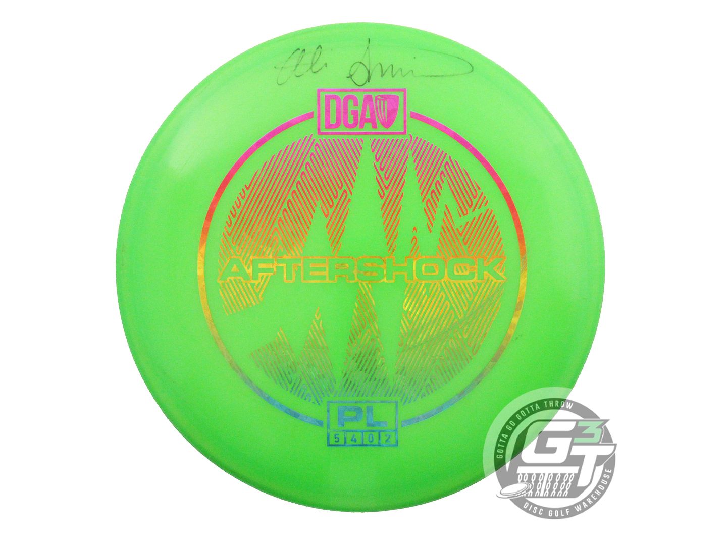 USED DGA ProLine Aftershock 177g Lime Sunset Shatter Foil Midrange Golf Disc
