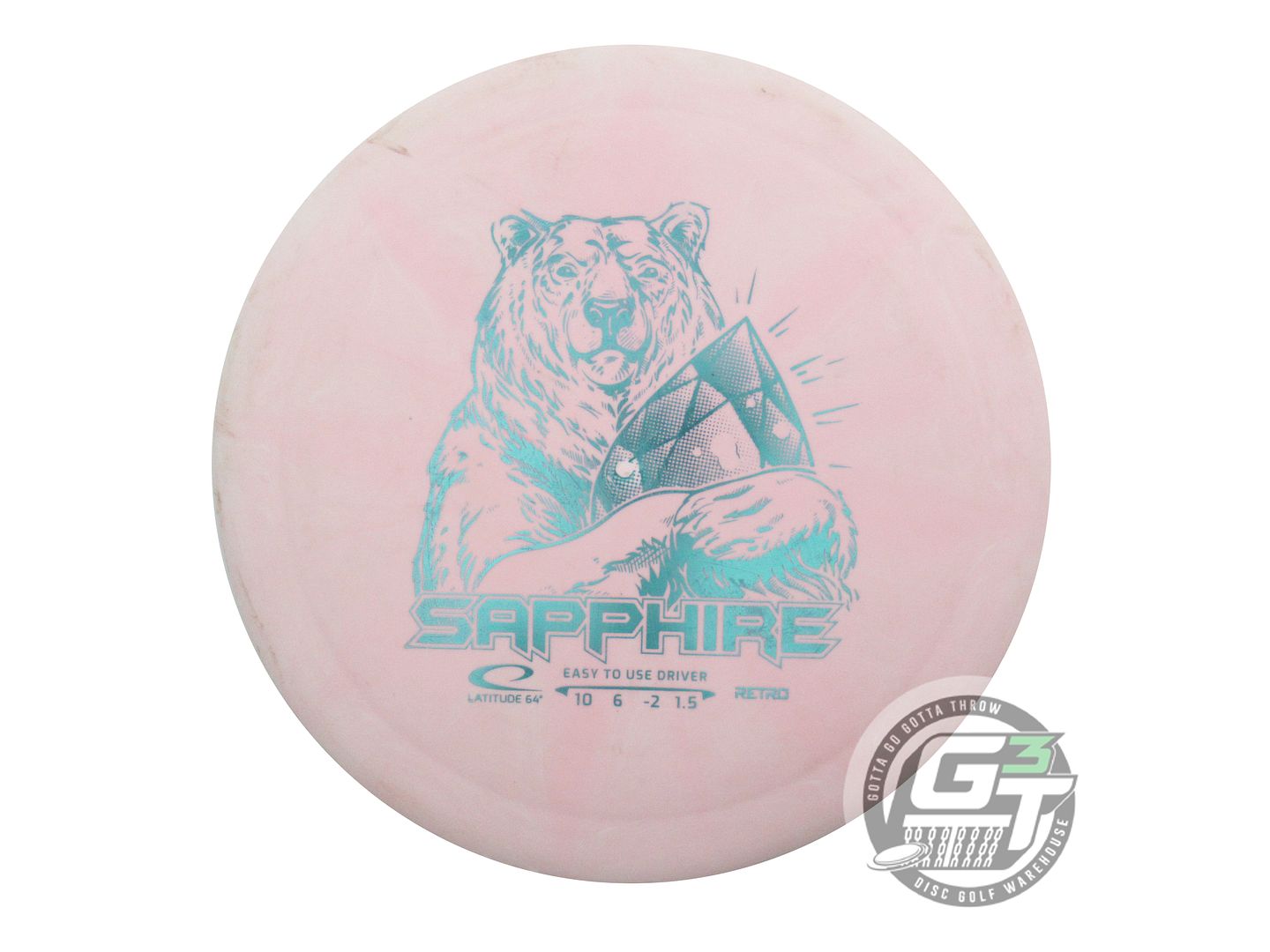 USED Latitude 64 Retro Burst Sapphire 165g Lt. Pink Aqua Foil Driver Golf Disc