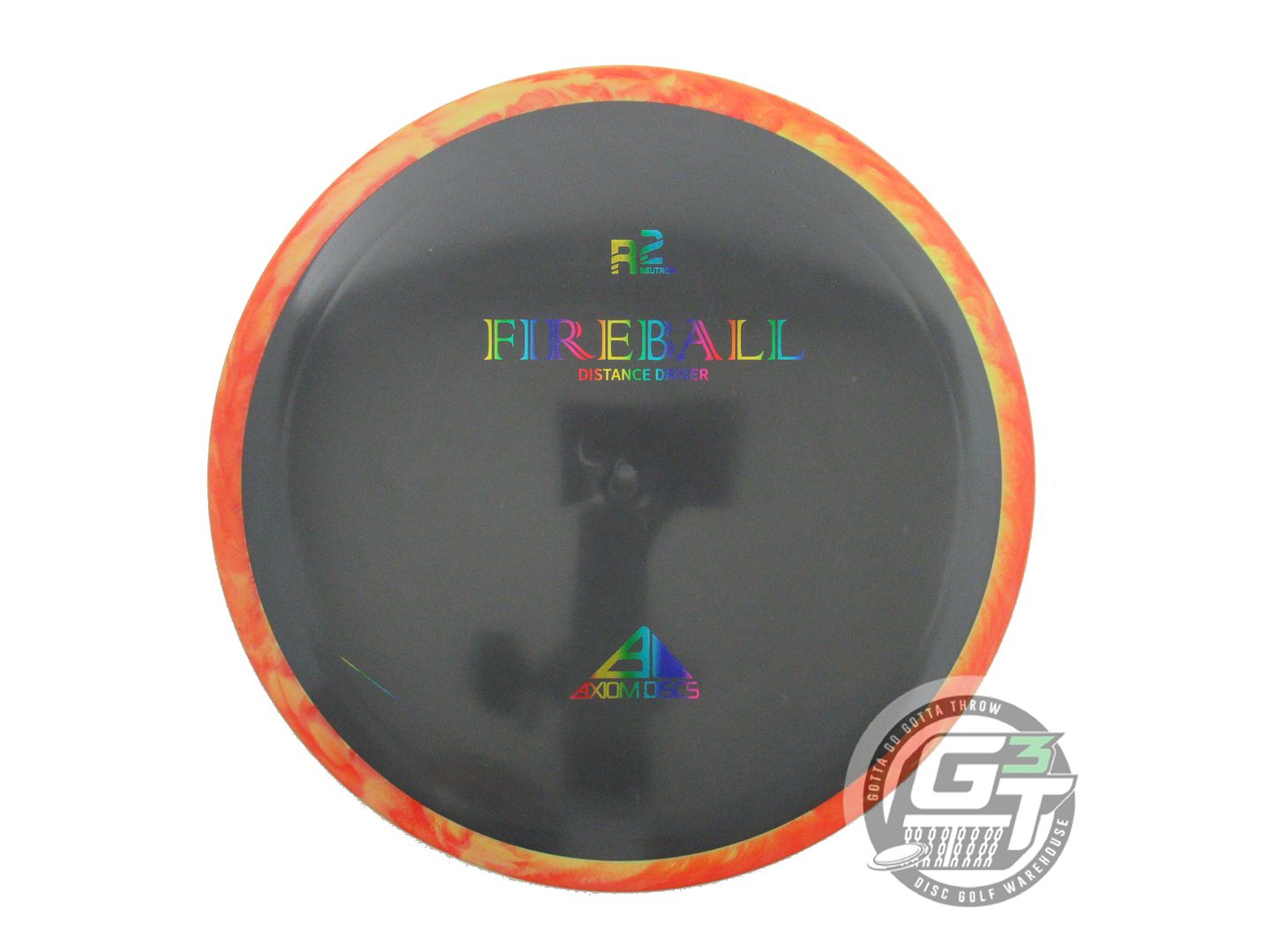 NOS Axiom Discs R2 Neutron Fireball 170g Black Orange Rim Distance Driver Disc