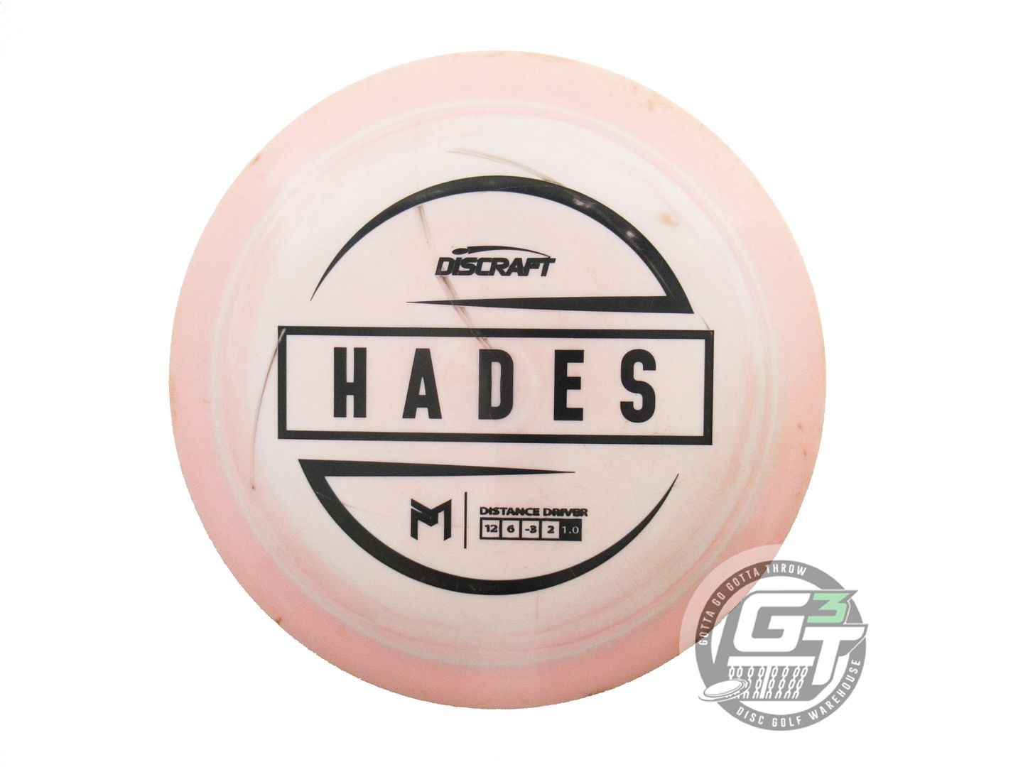 USED Discraft [McBETH] ESP Hades 175g Lt. Pink-Cream Black Stamp Driver Disc