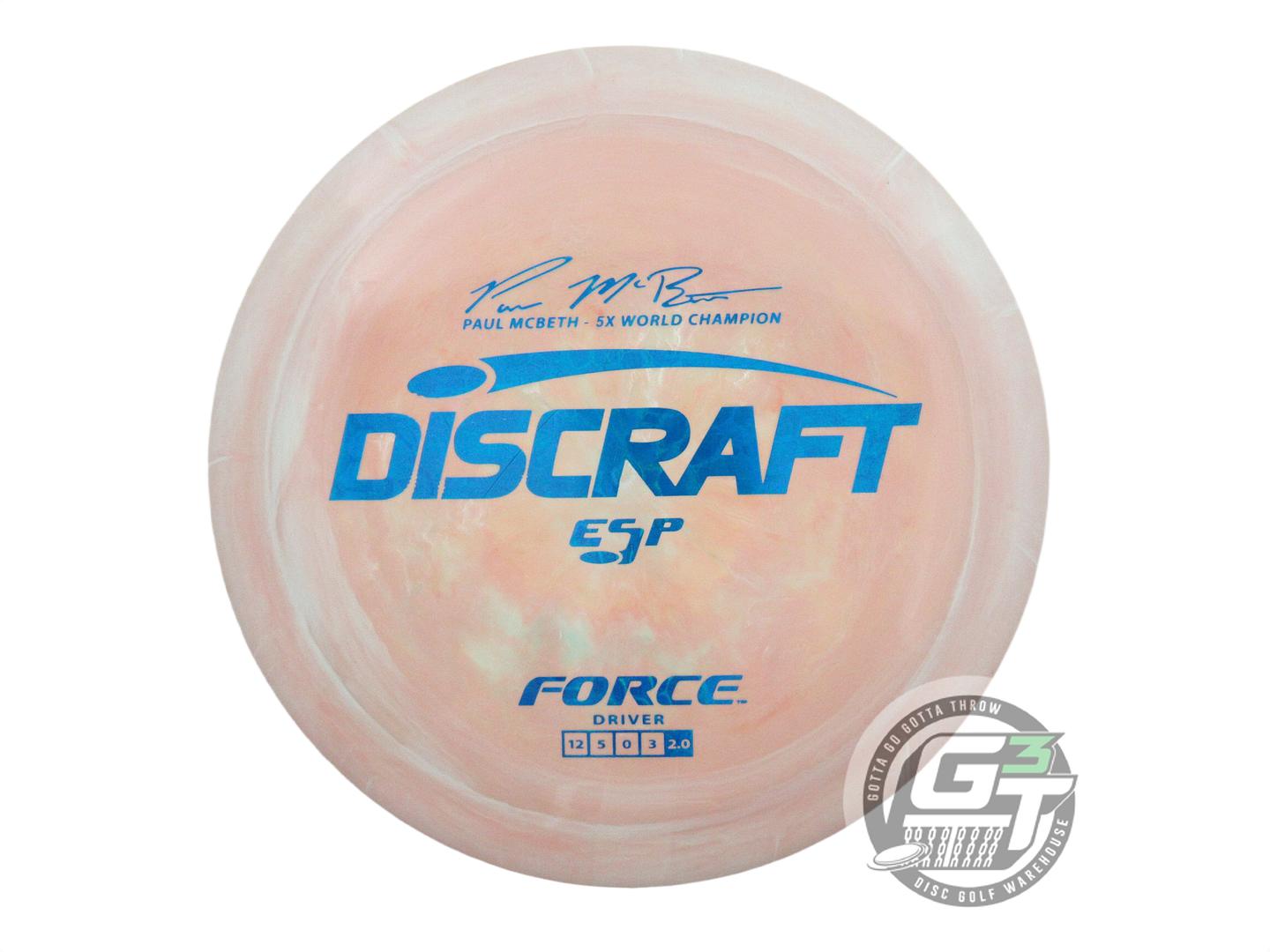 USED Discraft [McBETH] ESP Force 175g Peach-Seafoam Blue Foil Driver Golf Disc
