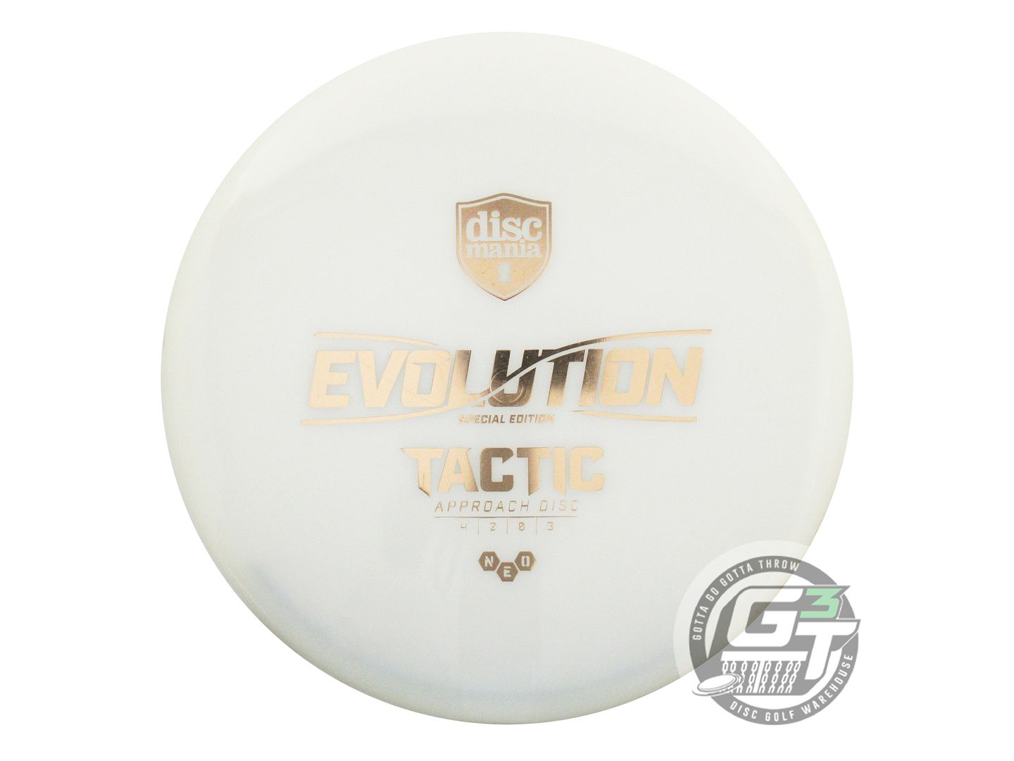 USED DiscMania Neo Tactic 176g White Gold Foil Putter Golf Disc